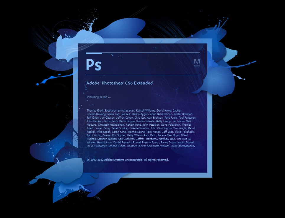 And the splash screen on Photoshop CS6