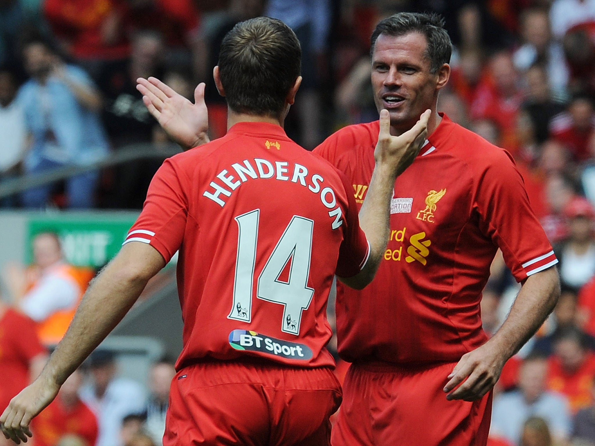 Jamie Carragher (right) and Jordan Henderson