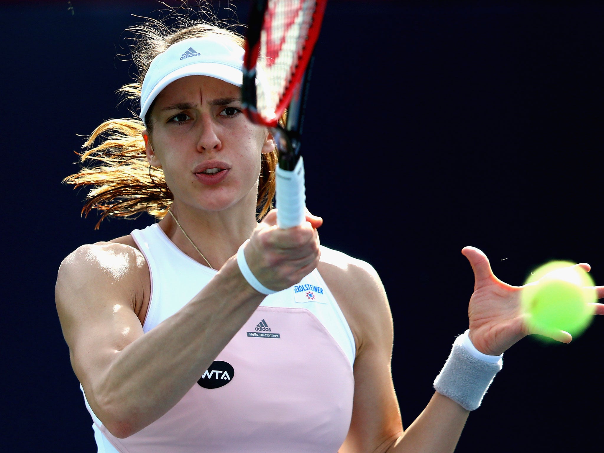 Petkovic hurls her racquet in the direction of the line judge