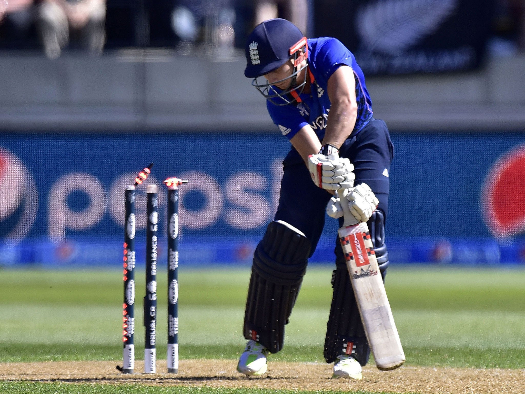 James Taylor is bowled by Tim Southee