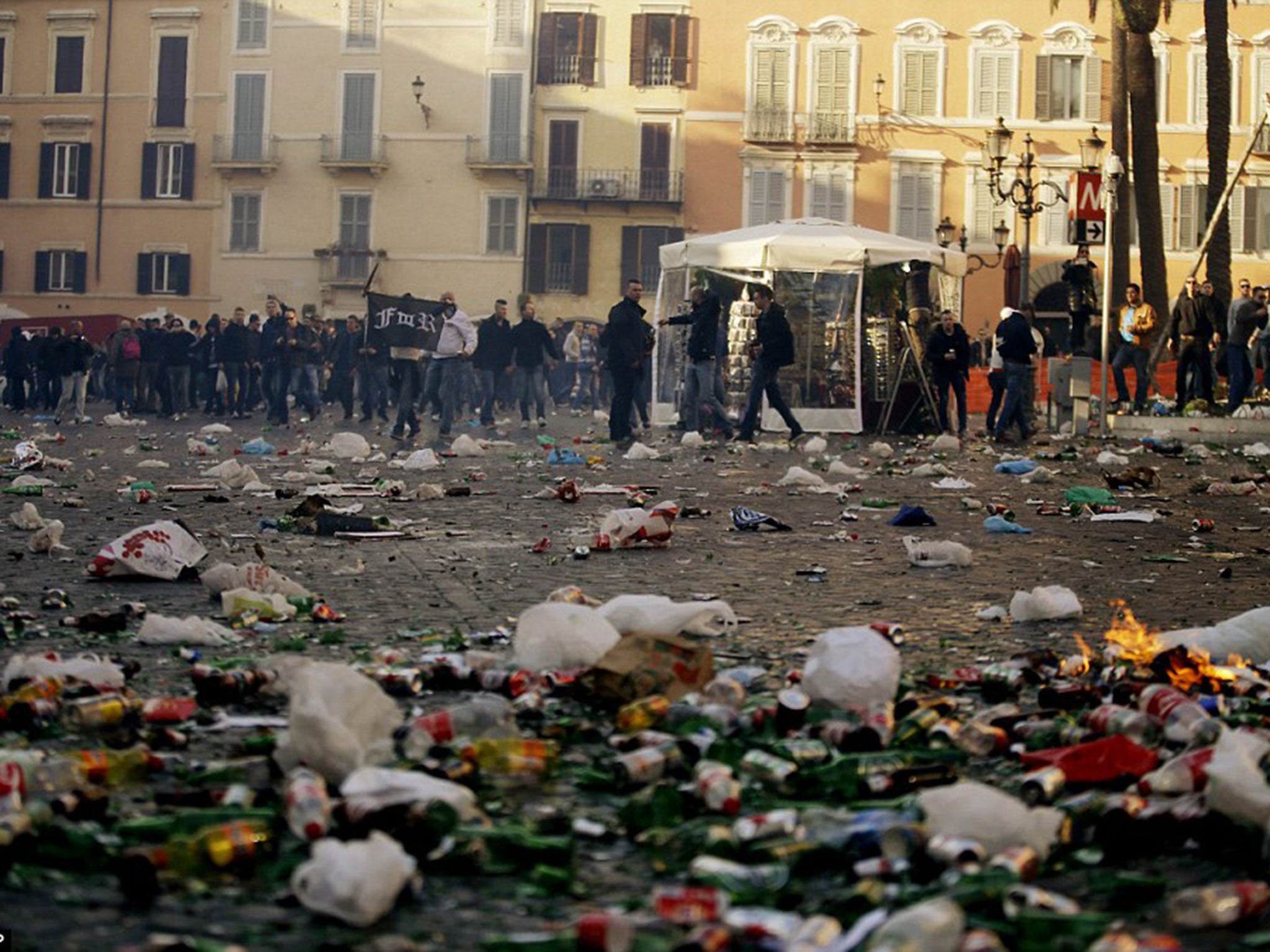 Rome's Spanish steps were 'devastated' by the violence