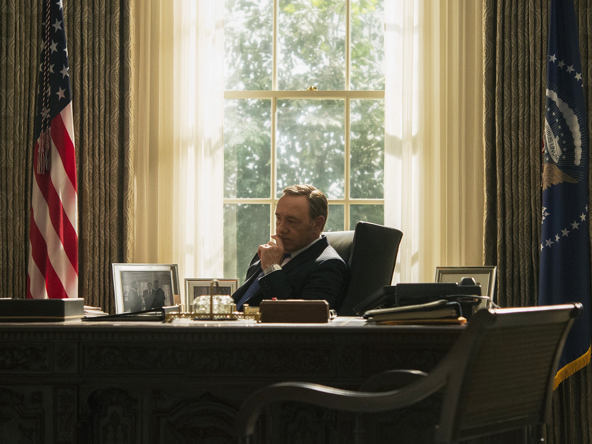 Kevin Spacey as a ruthless Frank Underwood in 'House of Cards'