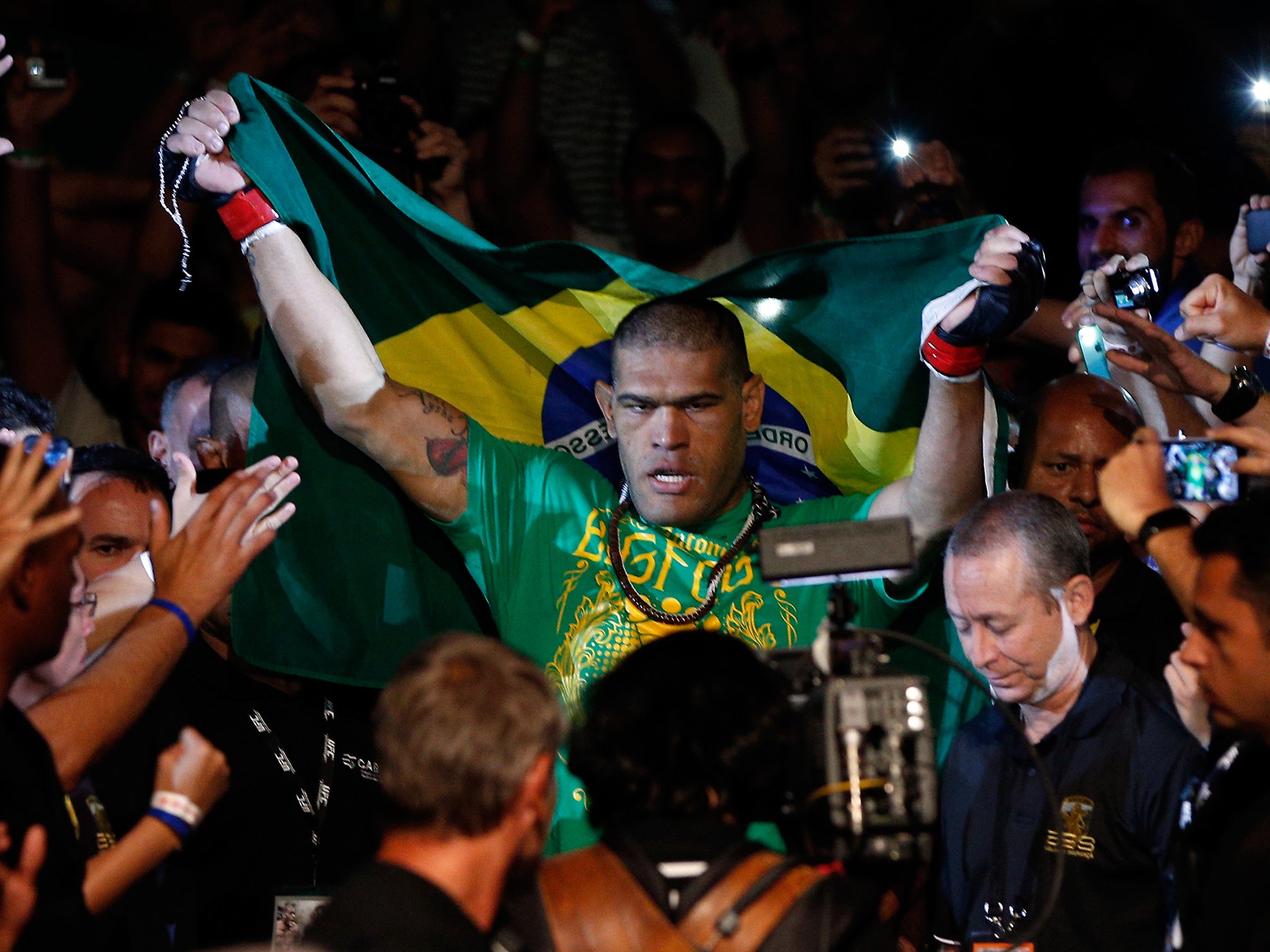 Antonio Bigfoot Silva of Brazil enters the arena (Josh Hedges / Zuffa)