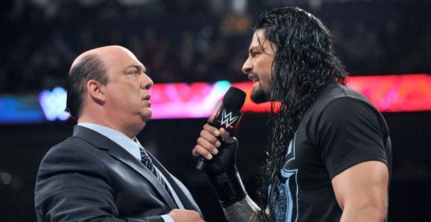 Reigns confronts Heyman ahead of his WrestleMania match with Brock Lesnar