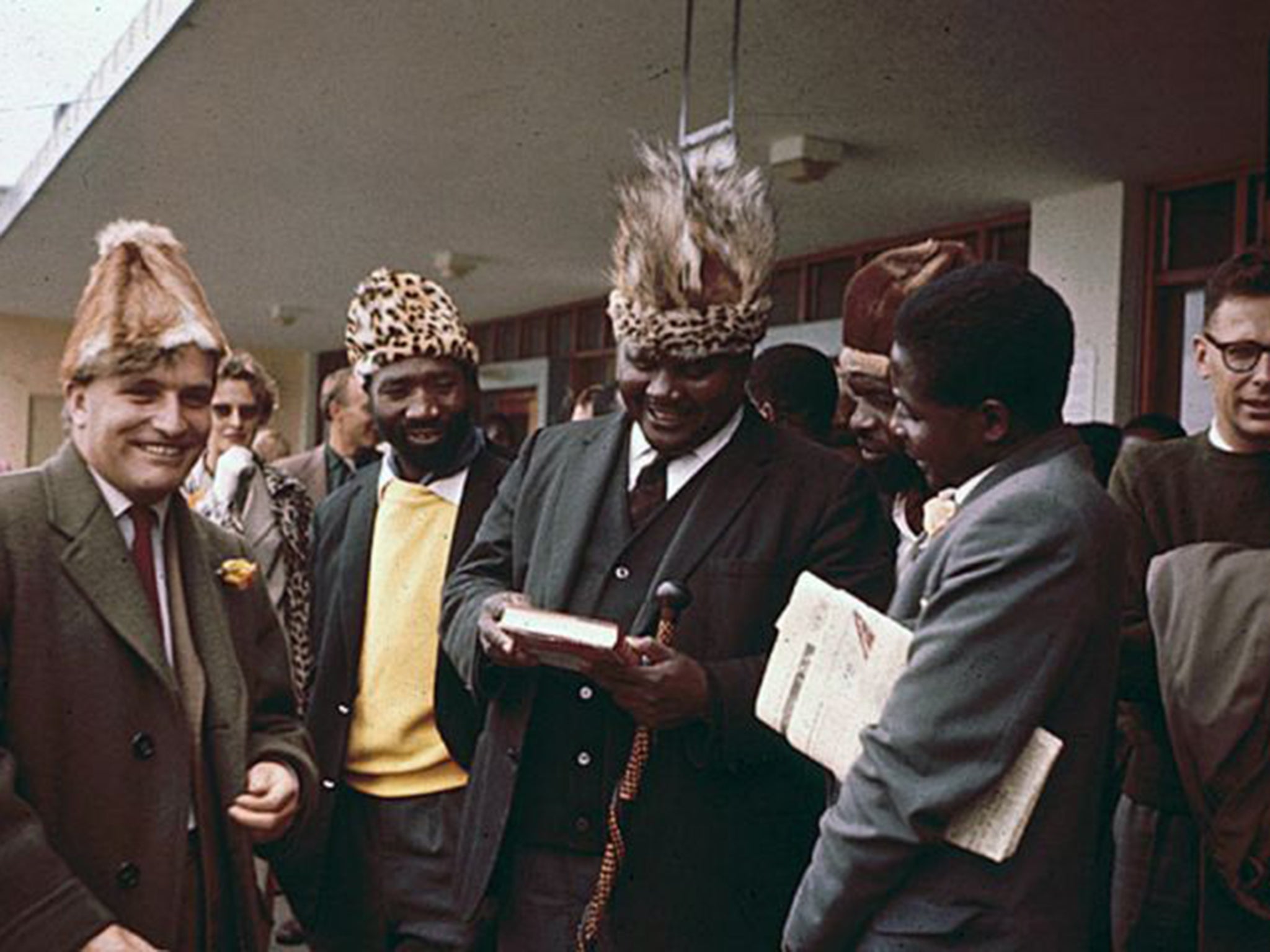 Ranger, far left, is deported with his wife Shelagh (second left) from Southern Rhodesia; third left is Joshua Nkomo, next to James Chikerema; far right is Ranger’s friend John Reed, next to Robert Mugabe