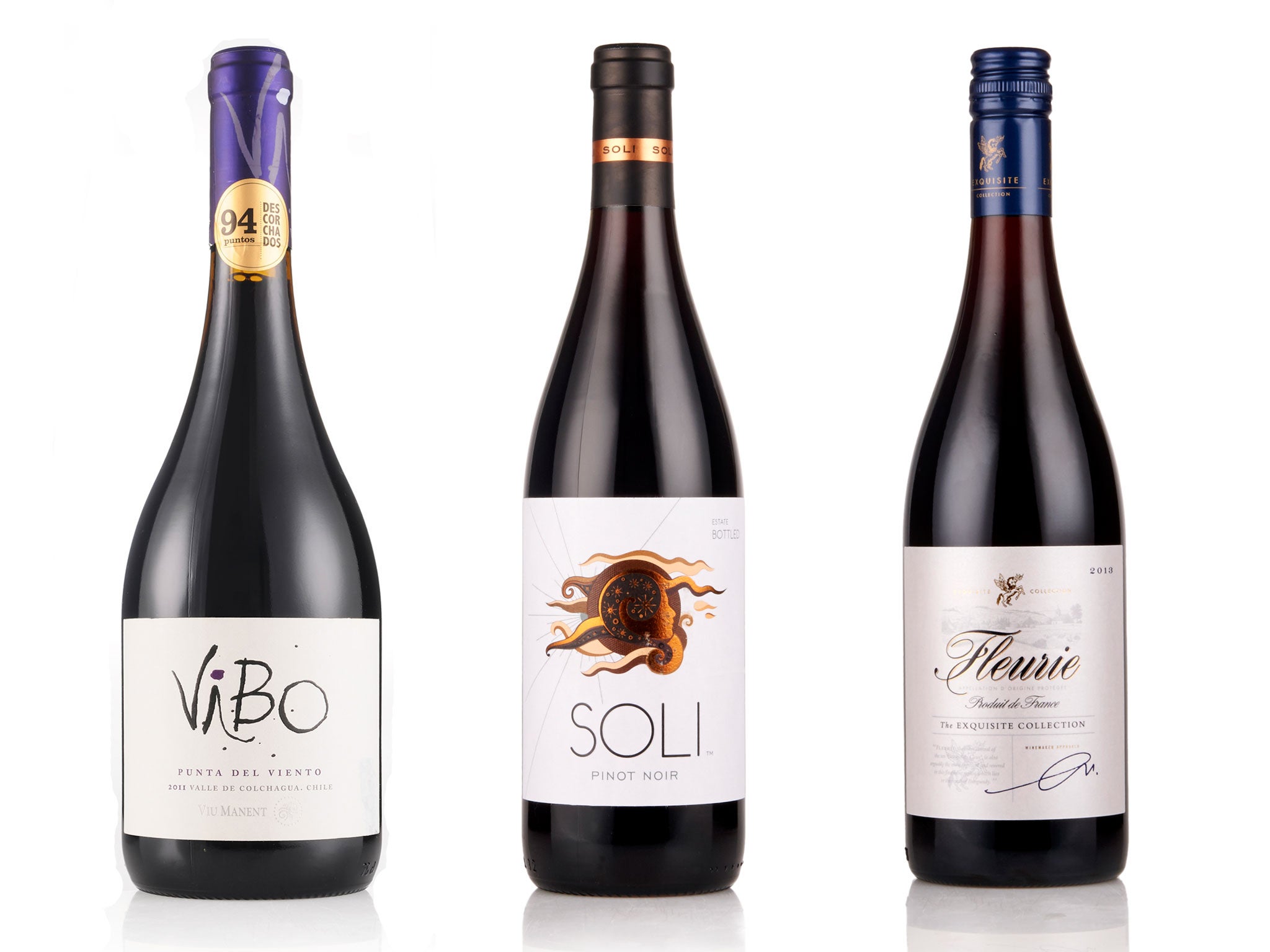 Vibo Punta del Viento 2011; Soli Pinot Noir, Edoardo Miroglio 2011; Aldi Fleurie 2013