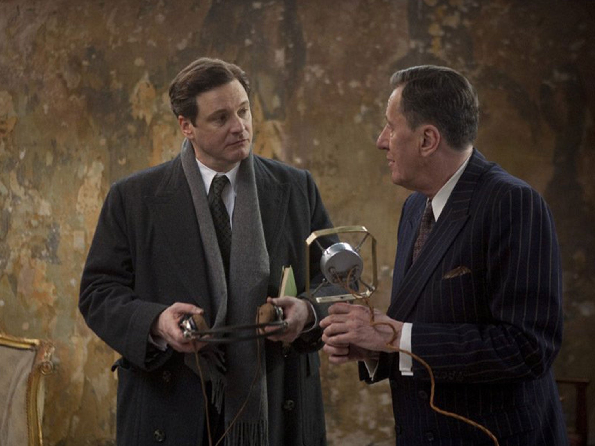 Colin Firth and Geoffrey Rush in The King's Speech