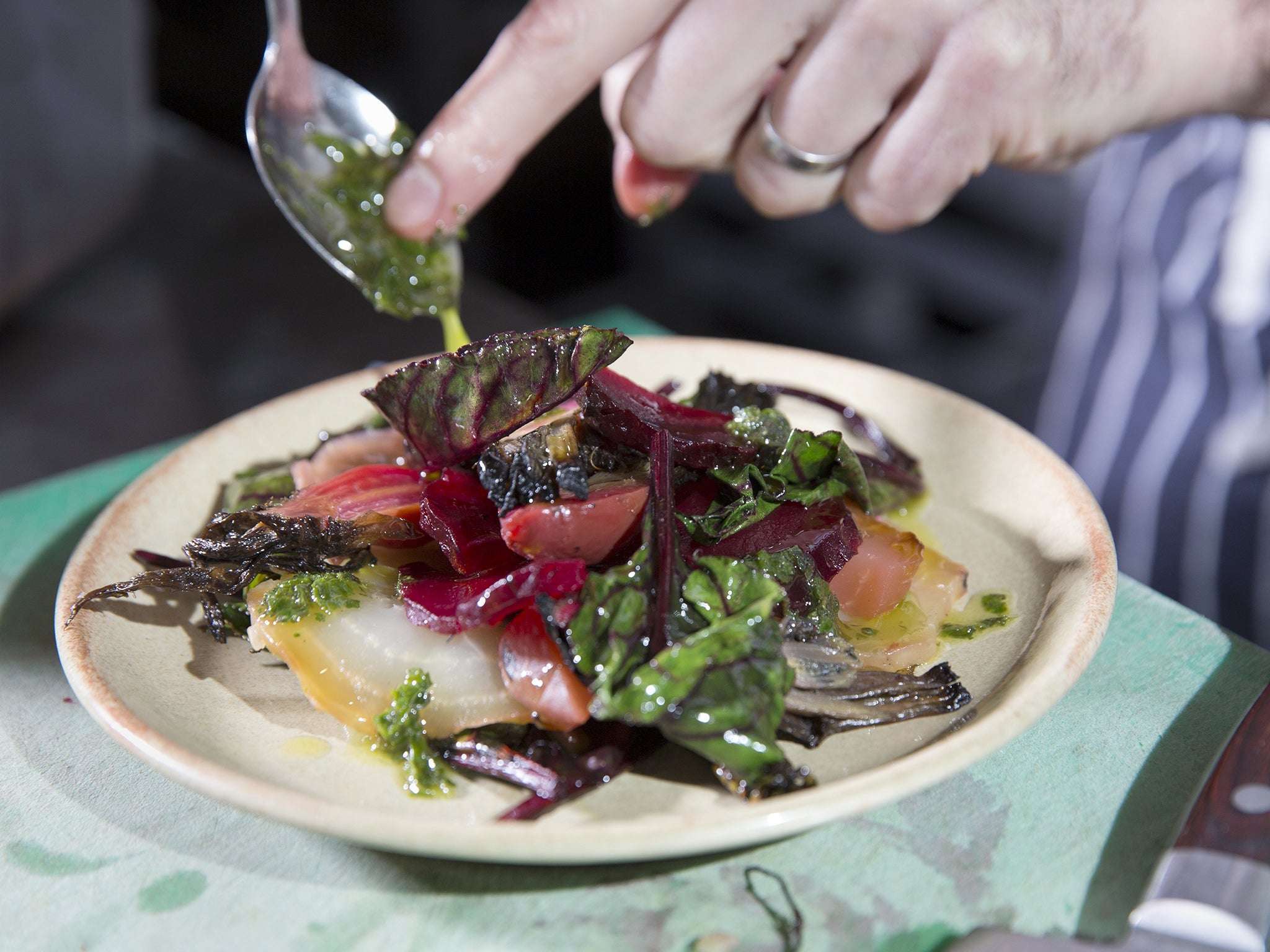 Beetroot salad with oregano and fresh horseradish (Teri Pengilley)