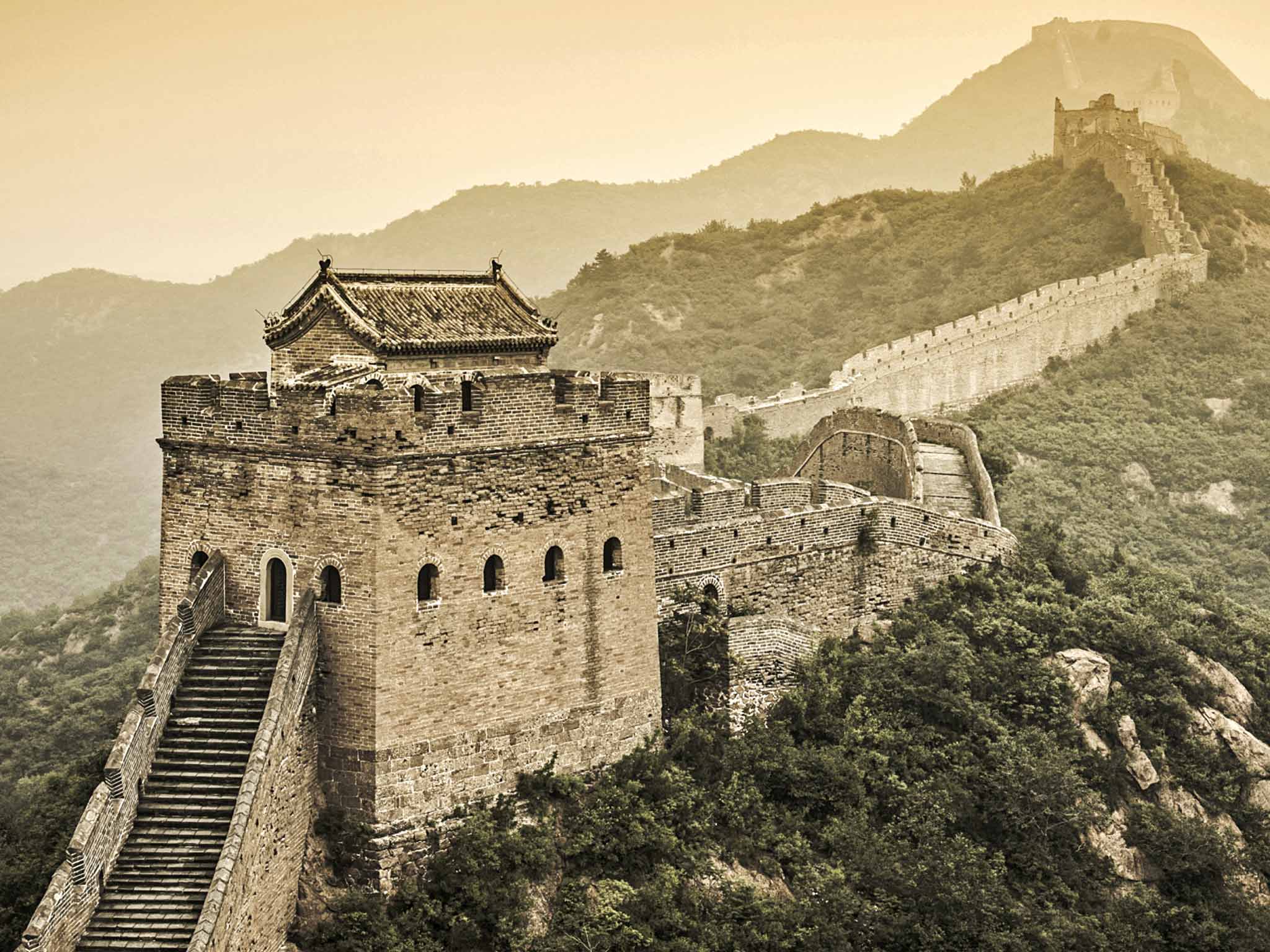High life: some luxury tours include bubbly on the Great Wall