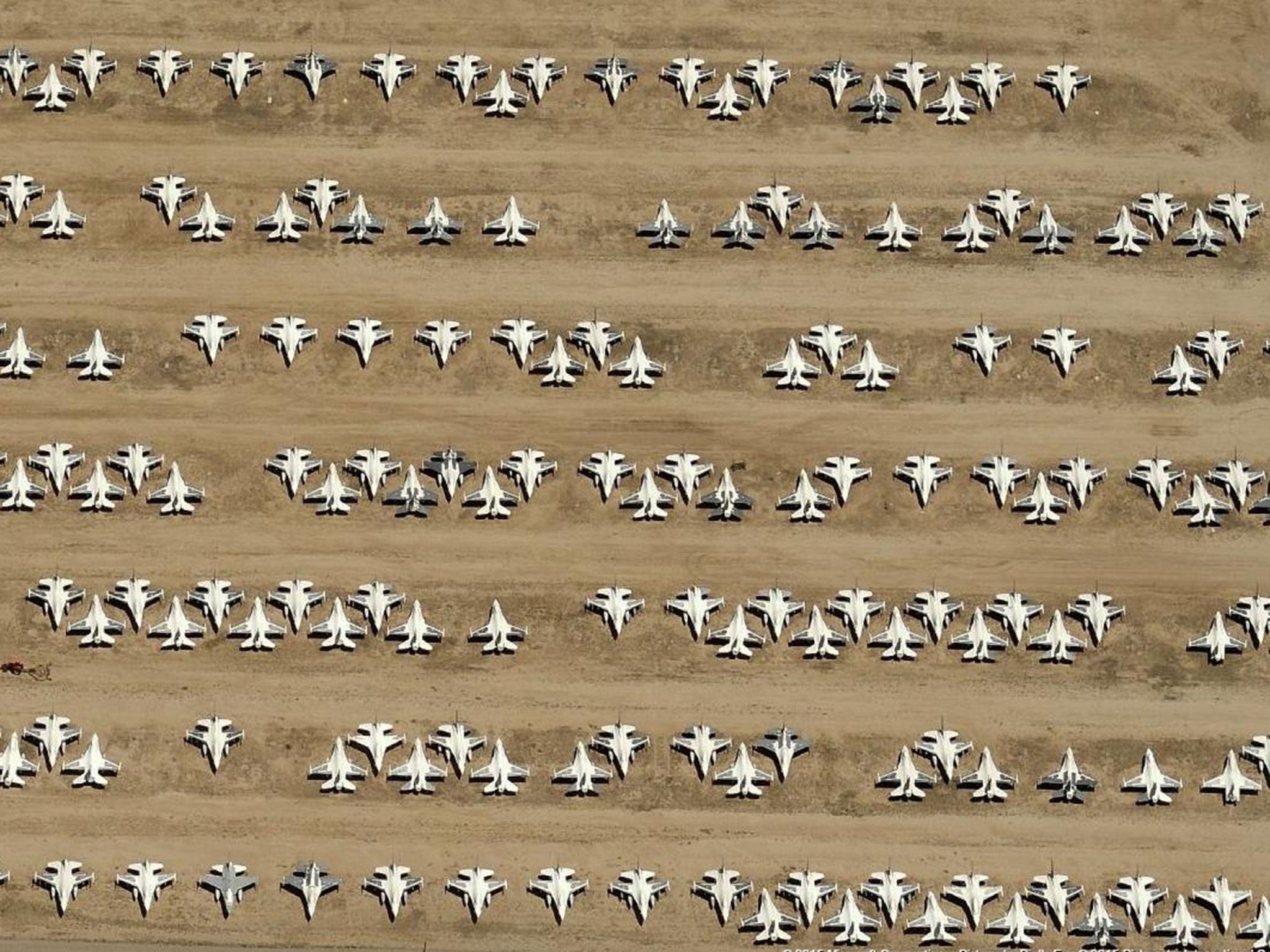 'The Boneyard' at the Davis-Monthan Air Force Base in Arizona houses 4,400 planes