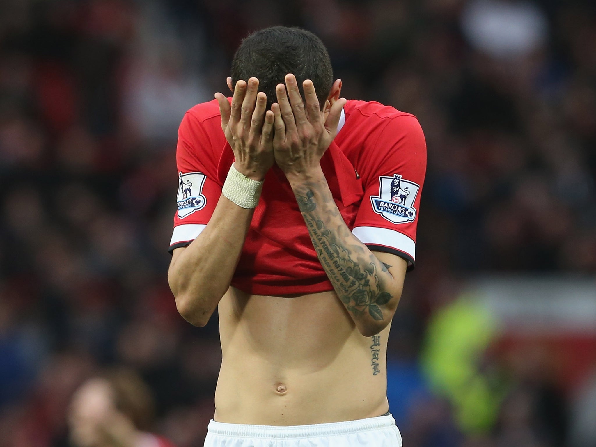 Angel Di Maria was taken off at half-time after a terrible performance