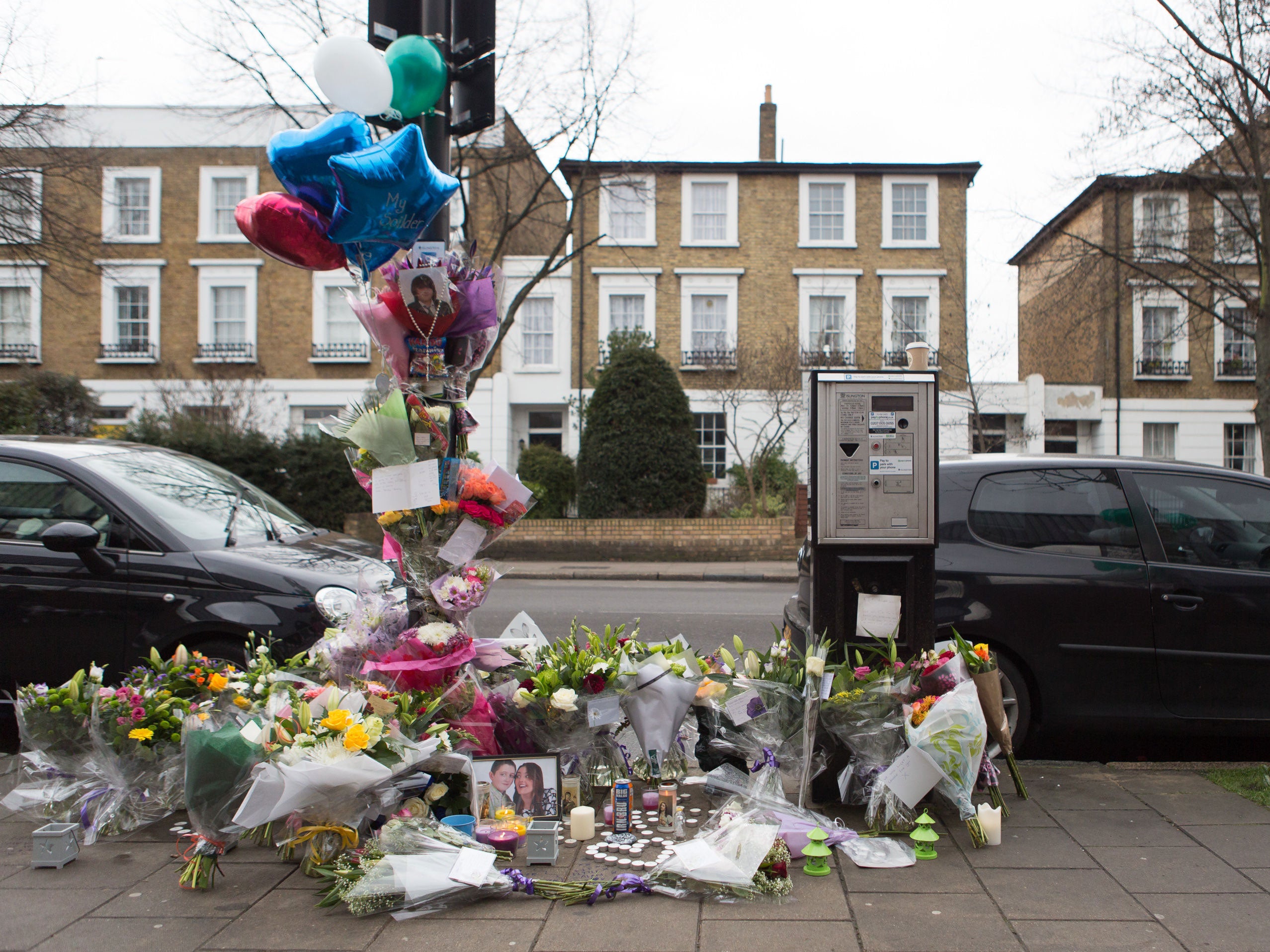 Floral tributes left to Alan Cartwright on Caledonian Road