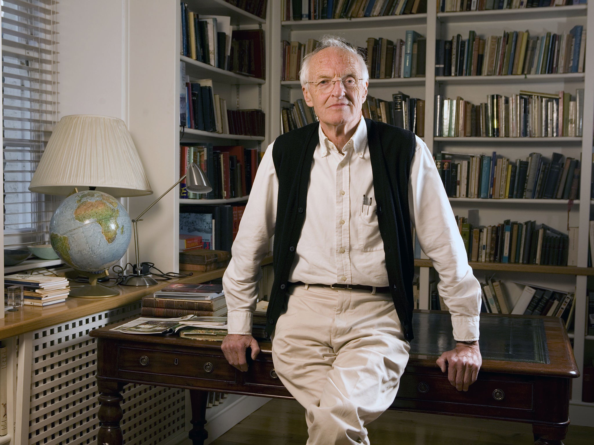 Michael Frayn at home in Petersham, south west London, Britain