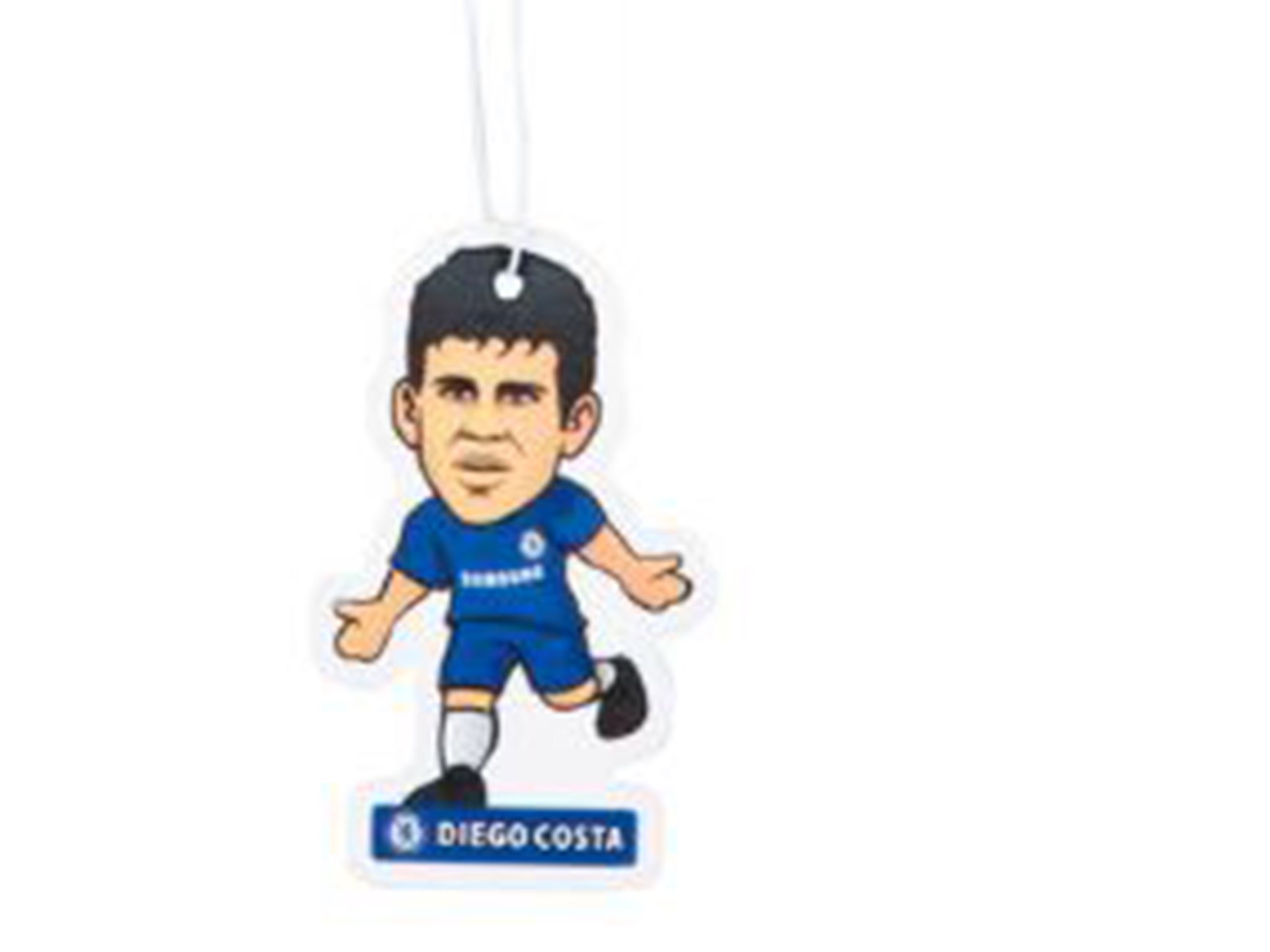 A Diego Costa air freshener from Chelsea's shop. RRP: £2