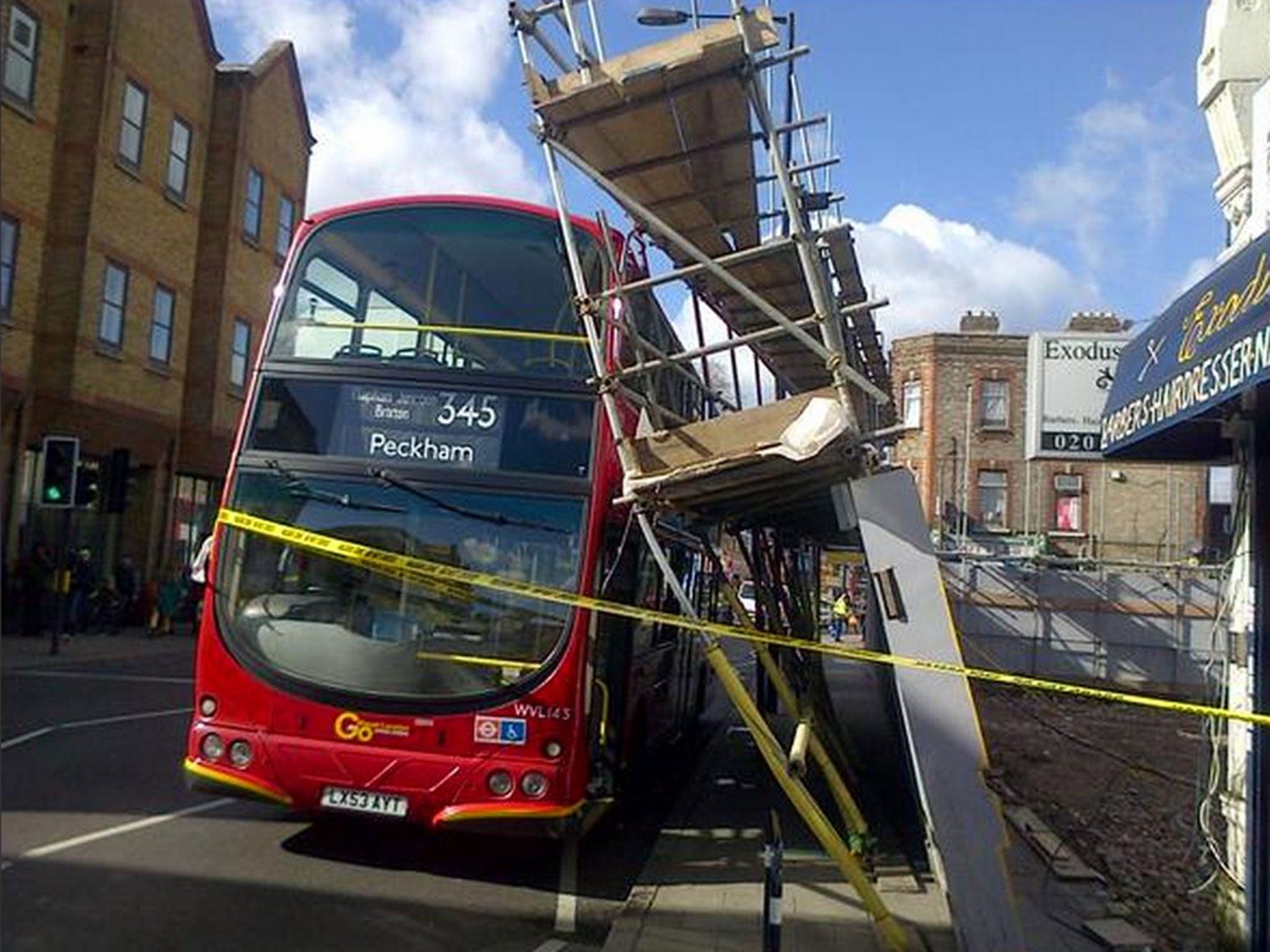 The house came down a day after scaffolding collapsed on a bus in Peckham