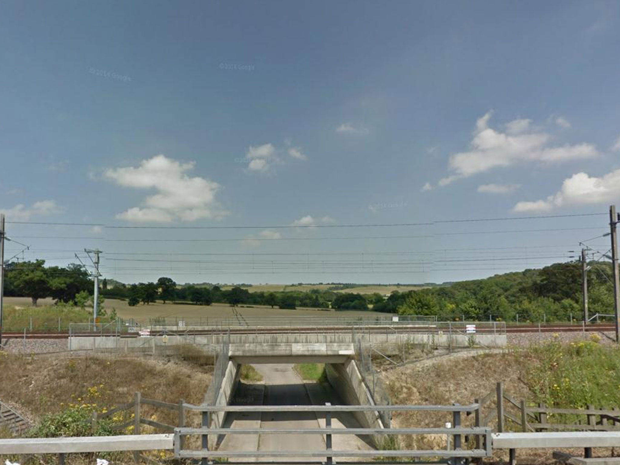 A footpath passes underneath the Eurostar line in Bearsted, where the person died