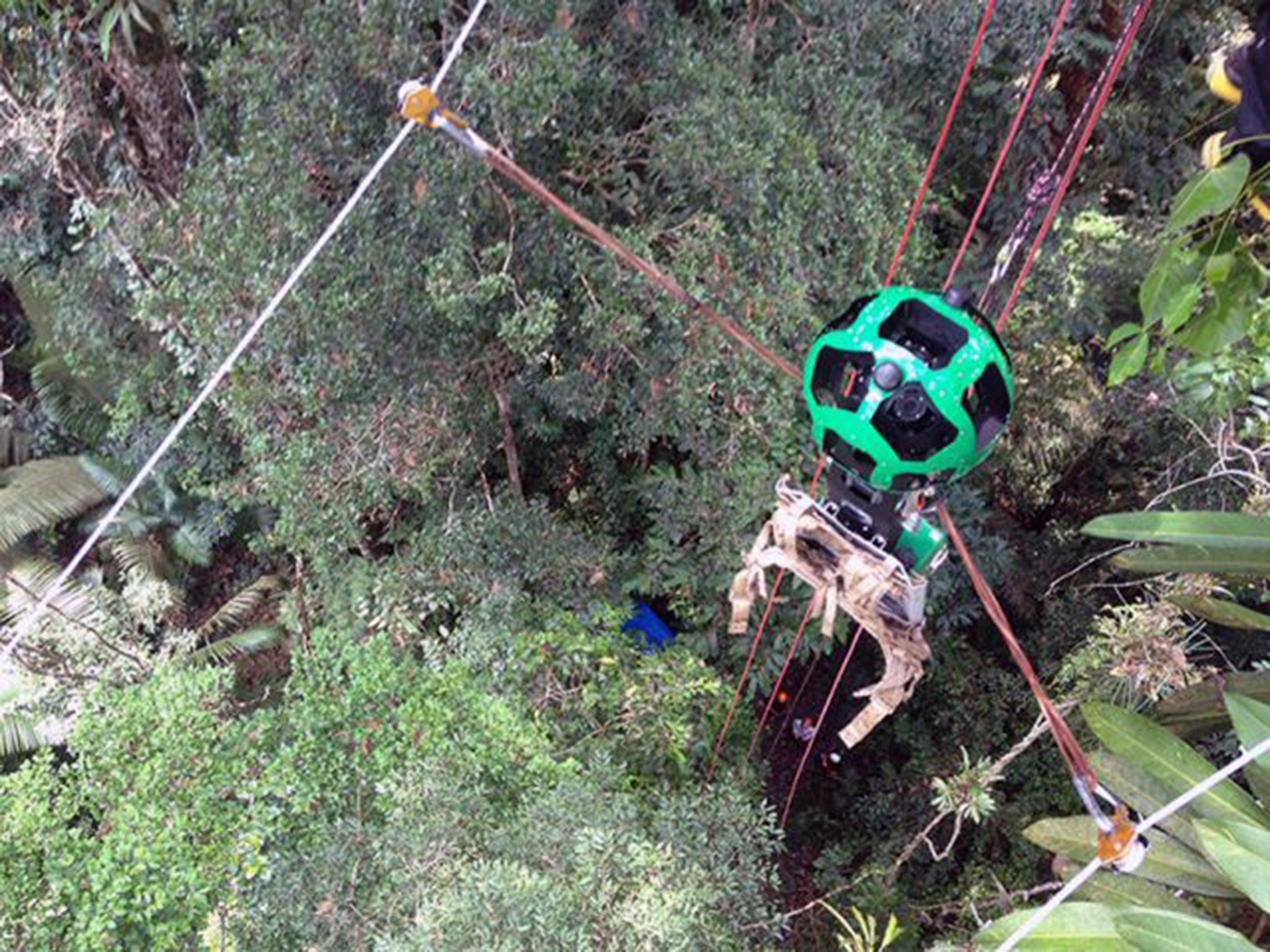 Google’s Trekker camera above the Amazon