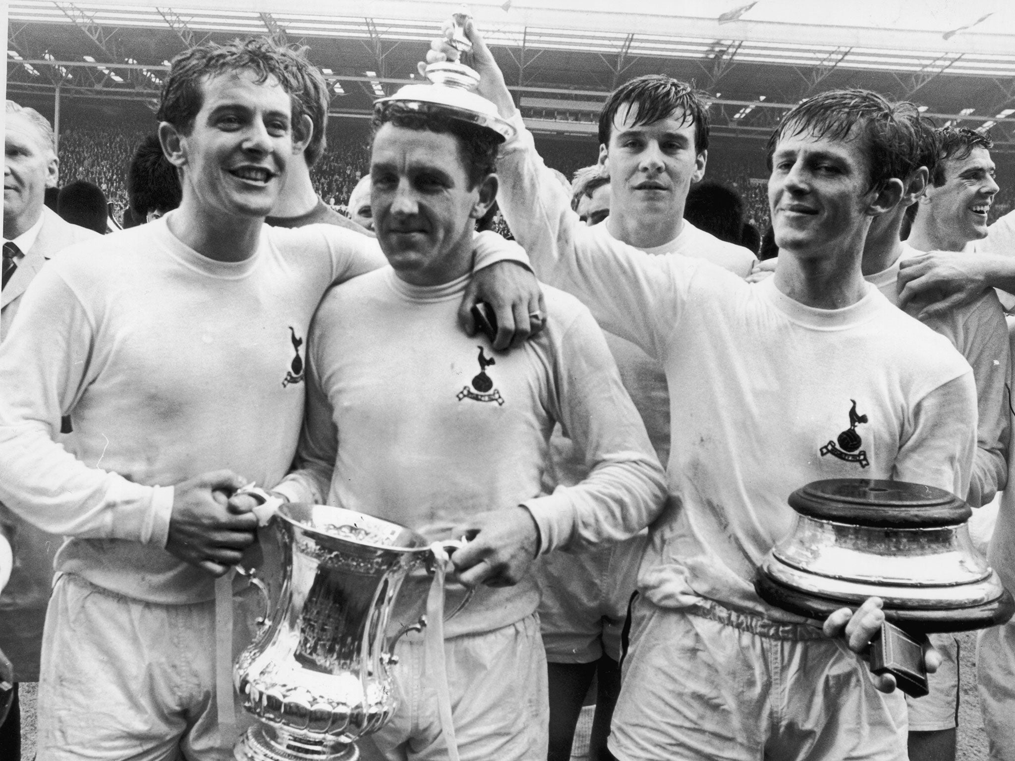 Dave Mackay pictured with the FA Cup in 1967