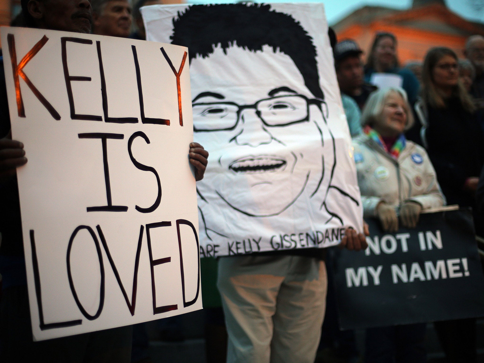 Death penalty opponents protest the death penalty and the planned execution of Kelly Gissendaner