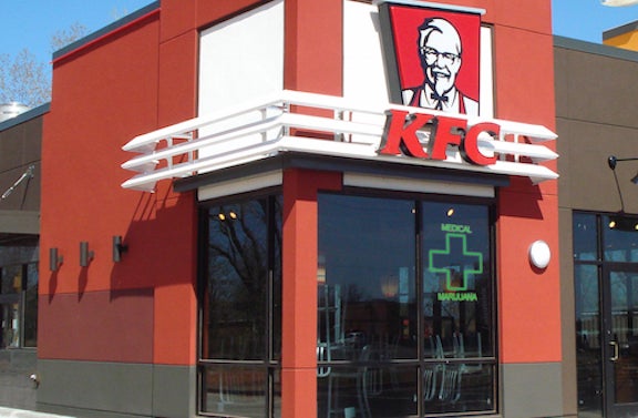 A mock-up of how a KFC dispensary might look on Racket Report