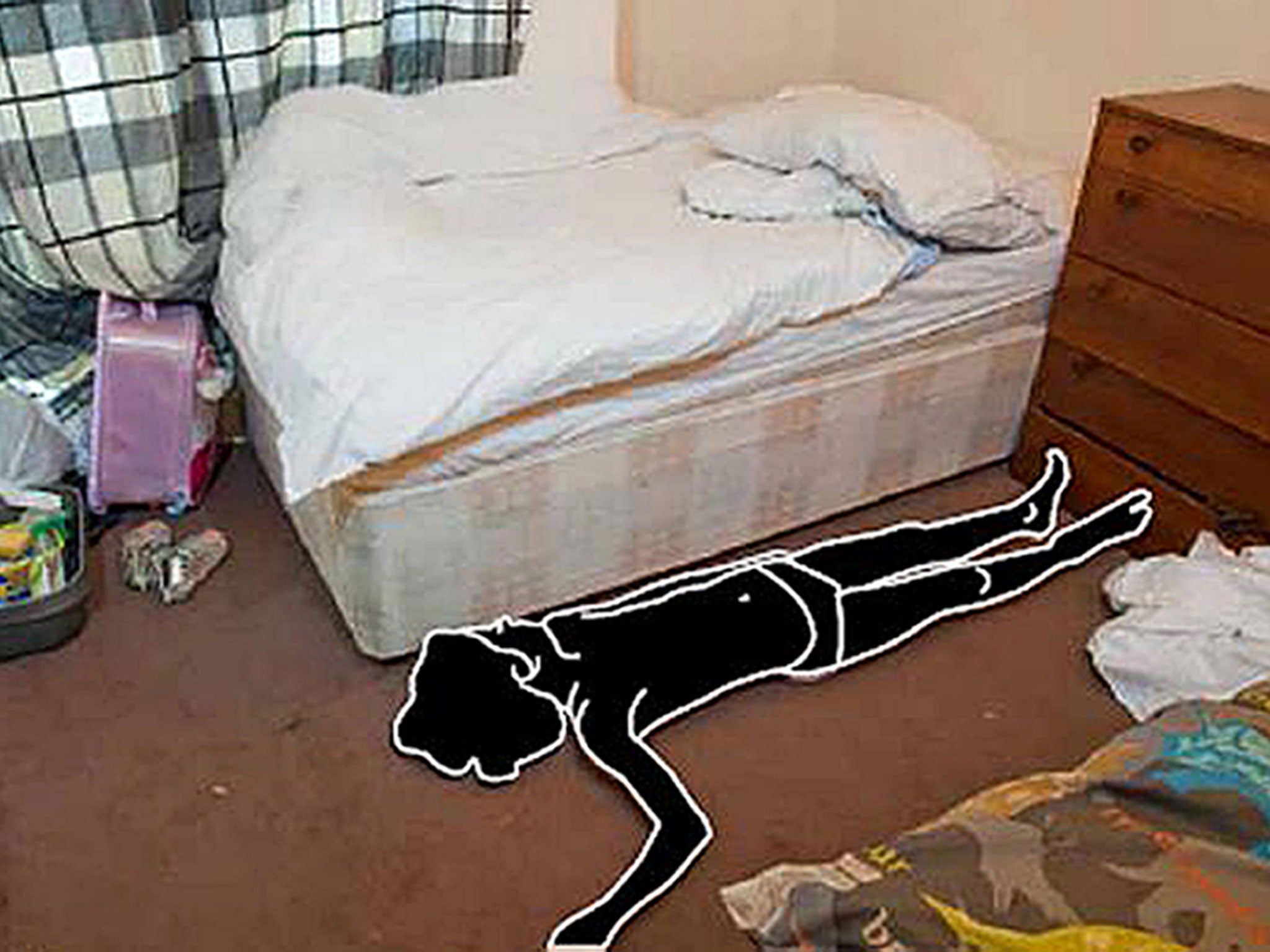 The bedroom where Ayesha Ali's body was found