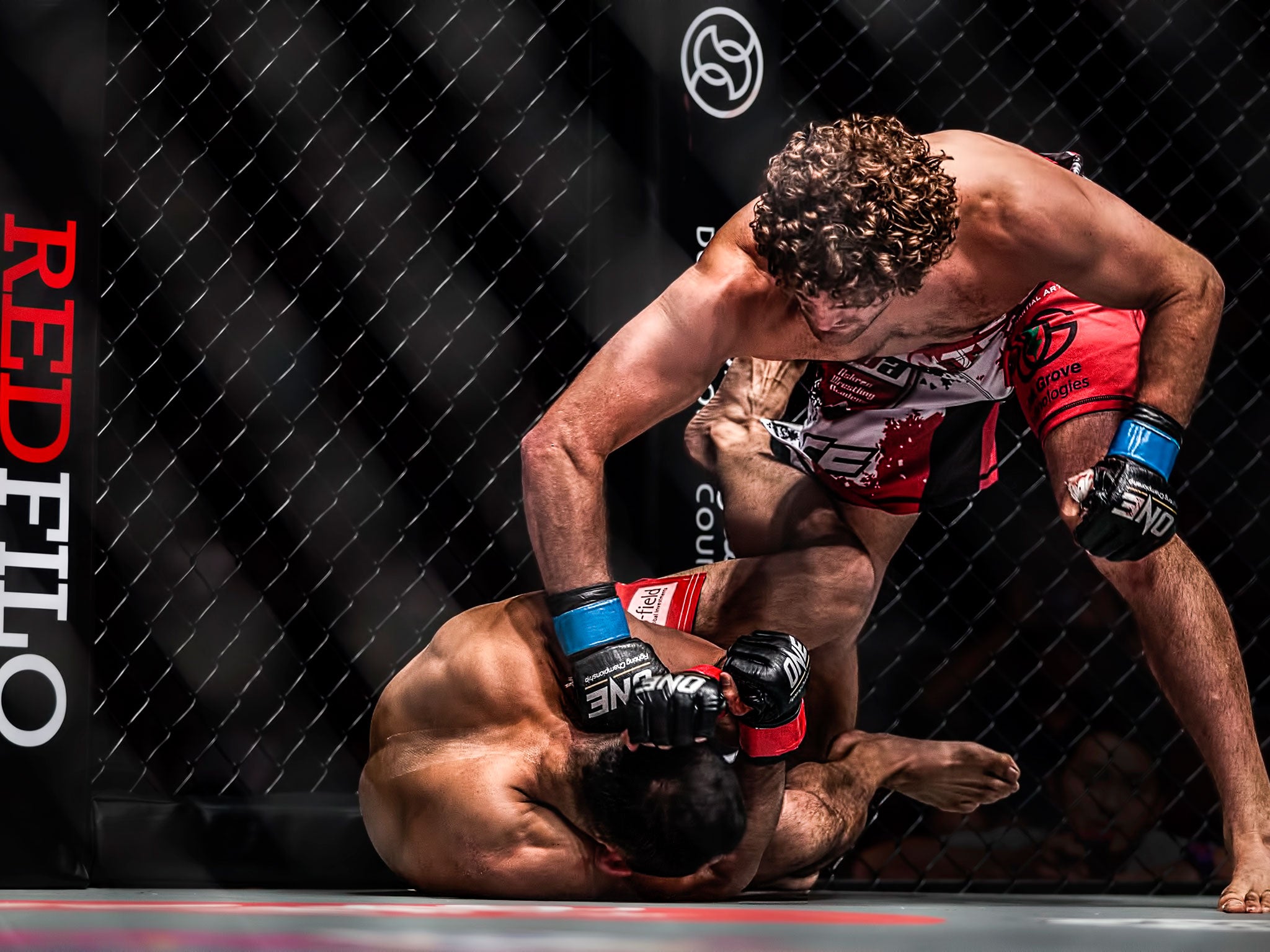 Ben Askren (right) takes control