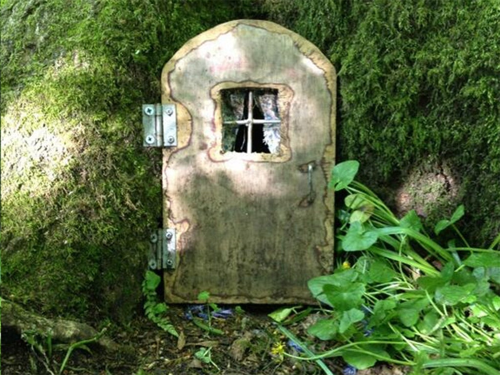 Hundreds of fairy doors have been attached to the bases of trees in Wayford Woods