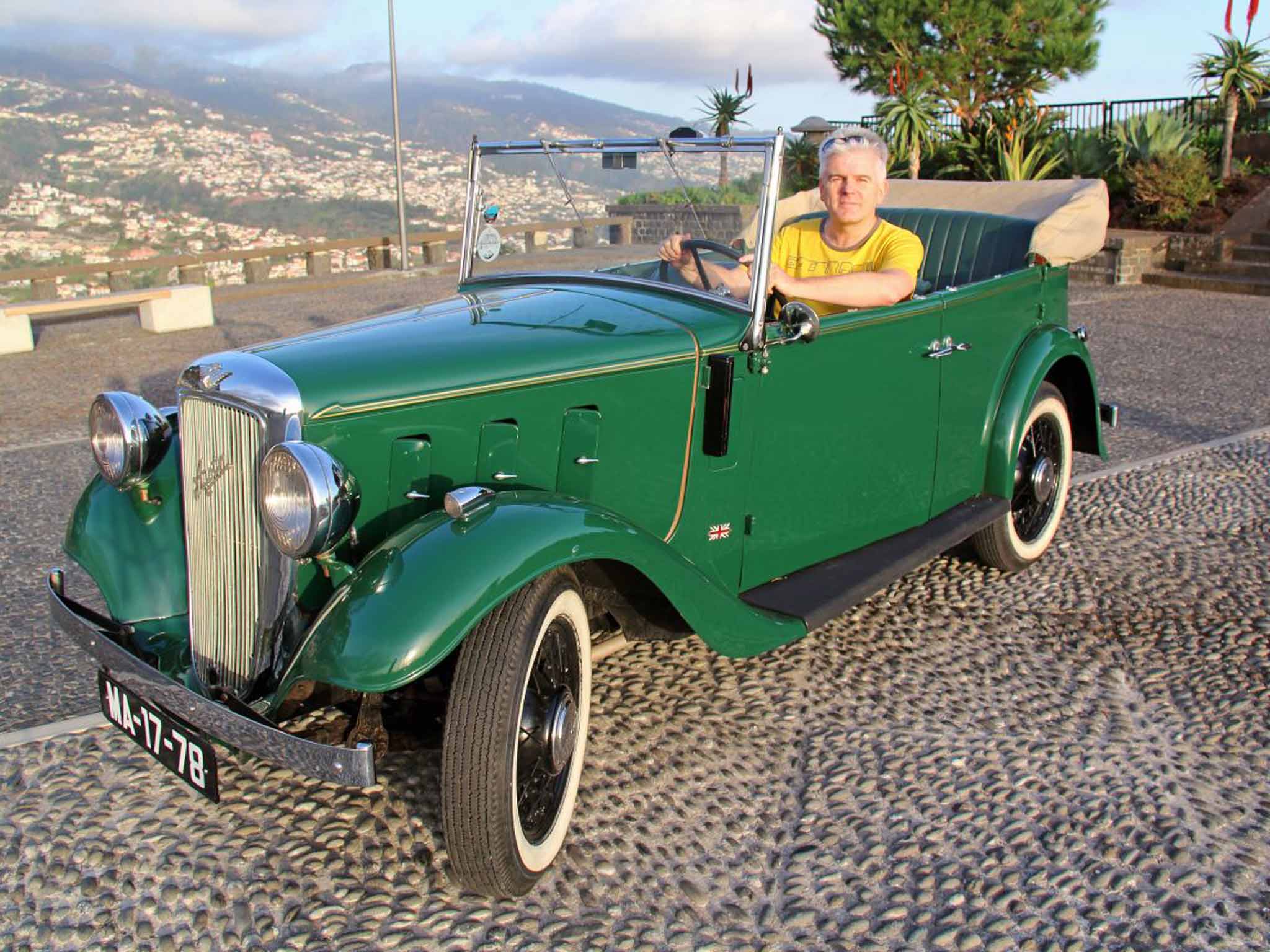 Green machine: Richard in the Austin 10