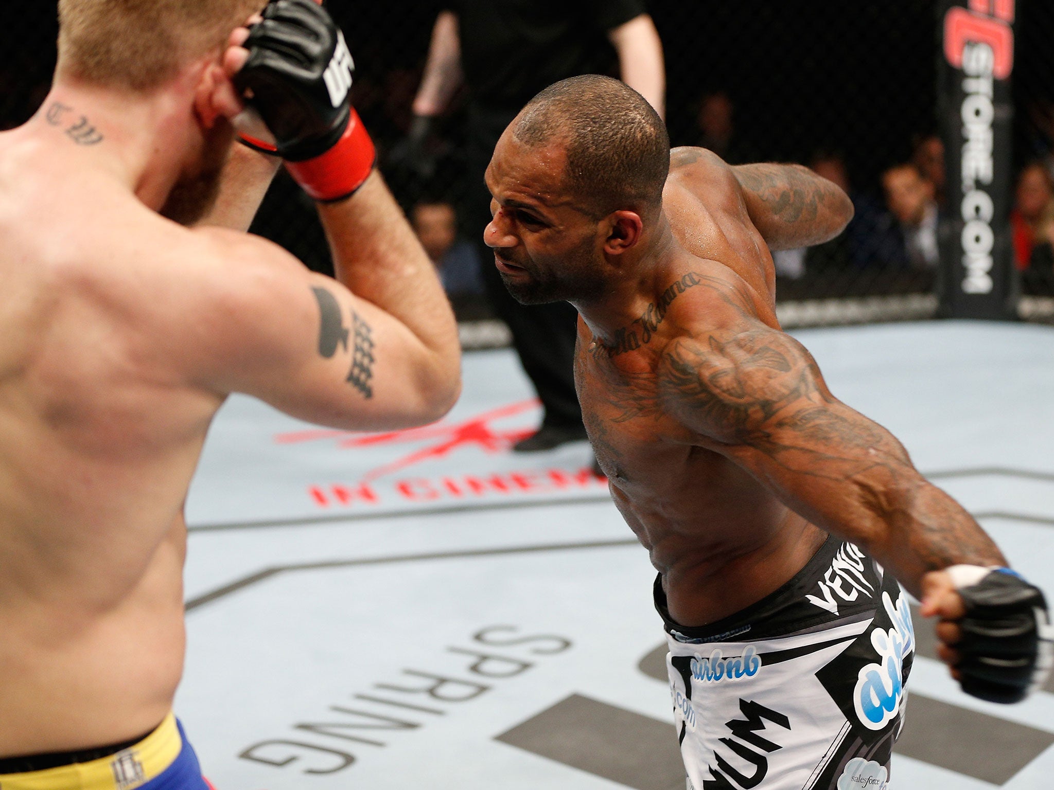 Jimi Manuwa swings at Alex Gustafsson