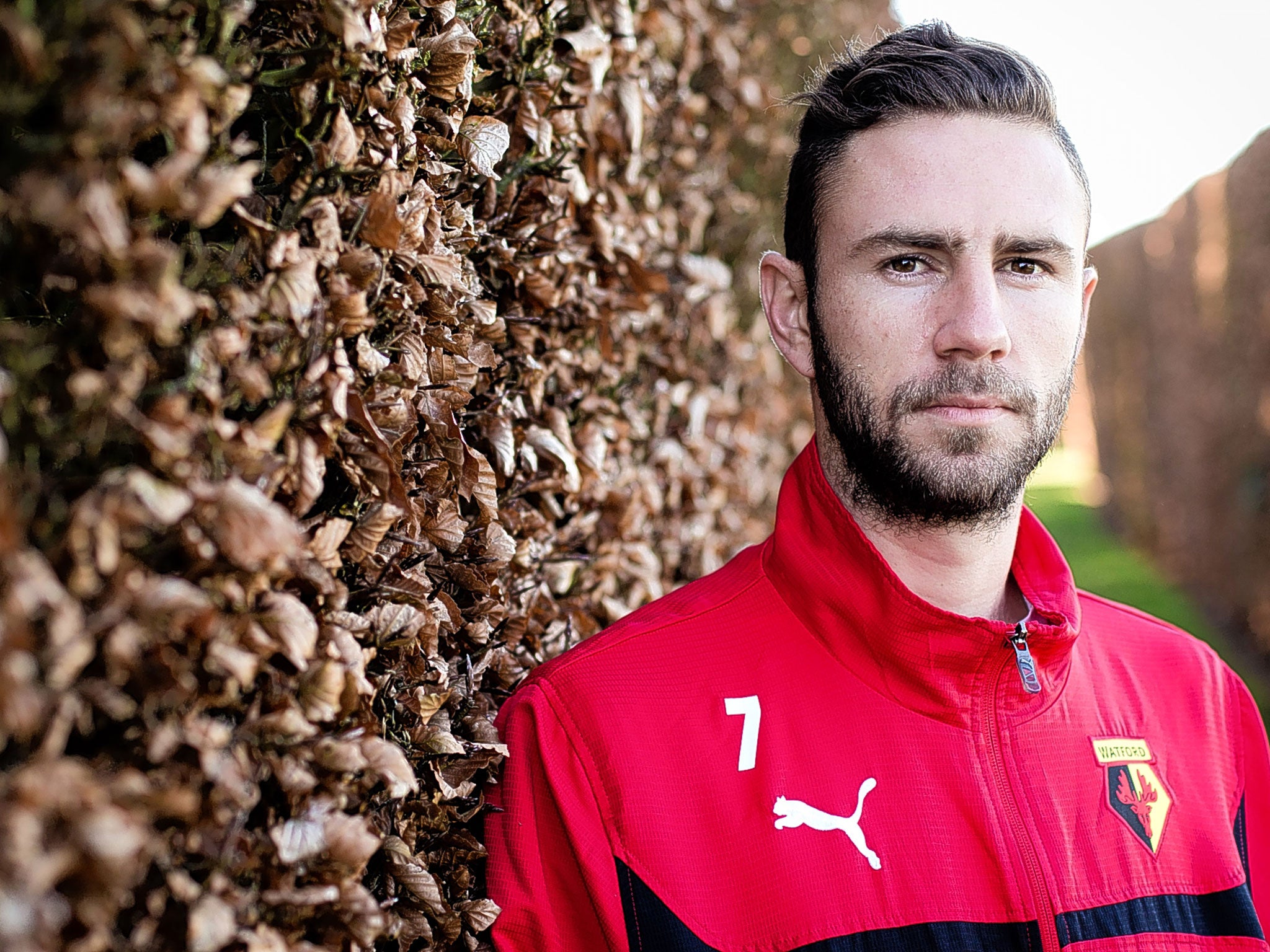 Miguel Layun at the Watford training ground near St Albans