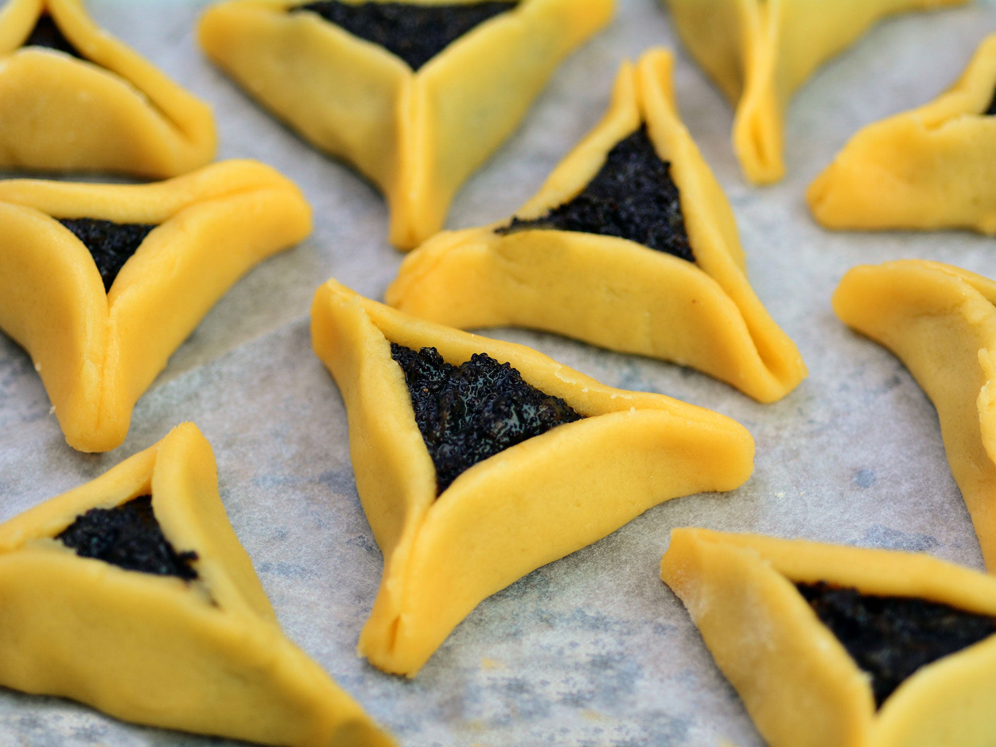 Hamantash Purim cookies before they are baked (Rex)