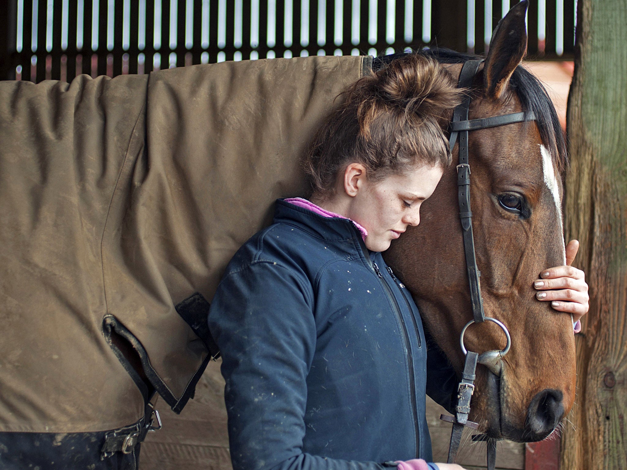 Lizzie Kelly with one of her mounts, Aubusson