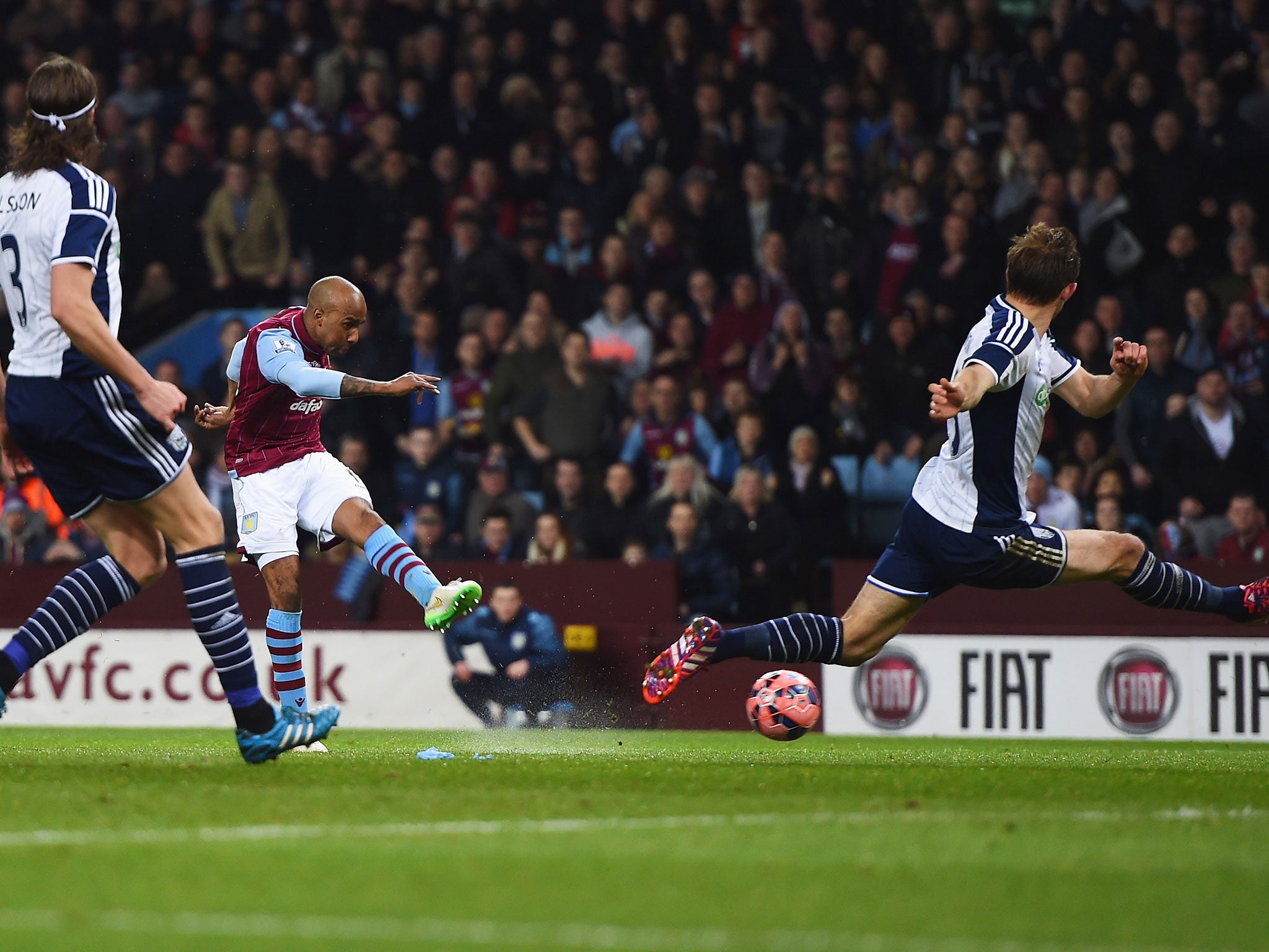 Fabian Delph puts Villa ahead against West Brom