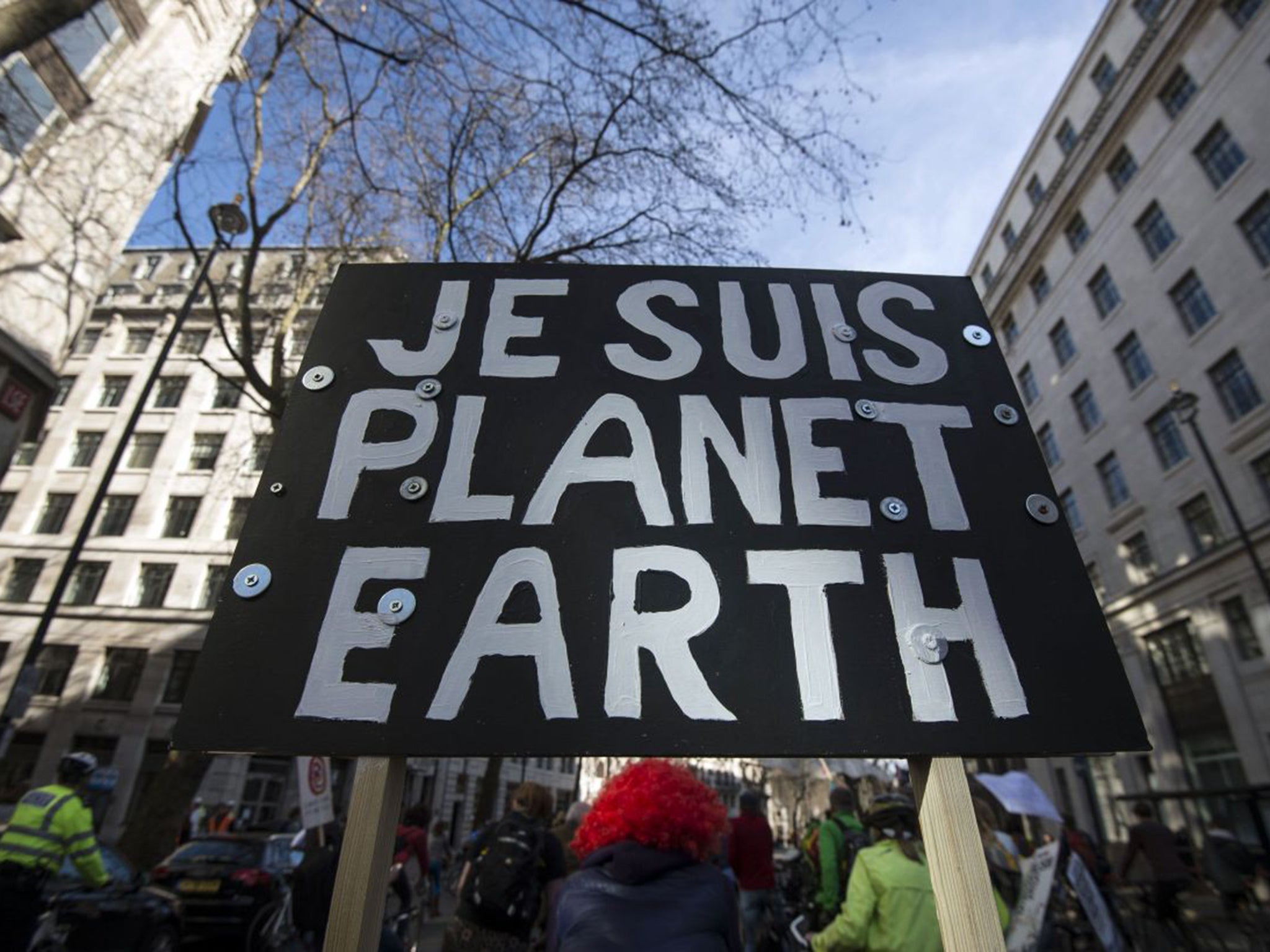 The march was organised by the pressure group 'Campaign Against Climate Change'