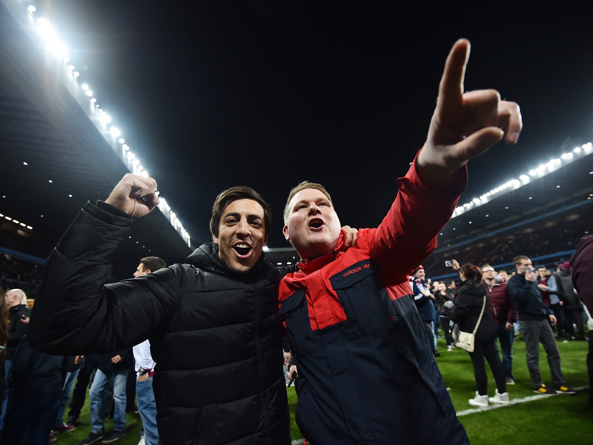 A view of the scenes as fans entered the pitch during Aston Villa's FA Cup tie with West Brom