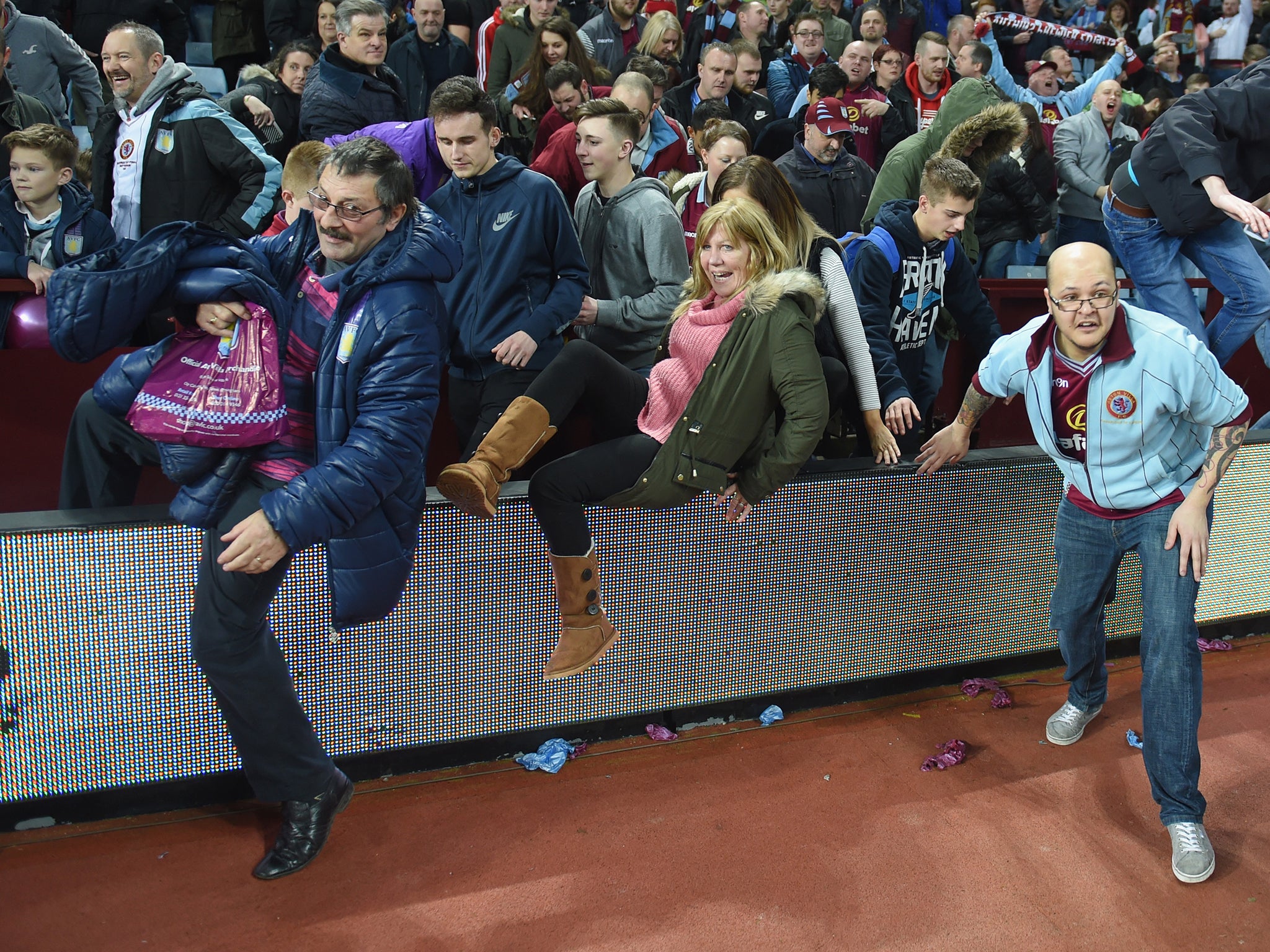 A view of the scenes as fans entered the pitch during Aston Villa's FA Cup tie with West Brom