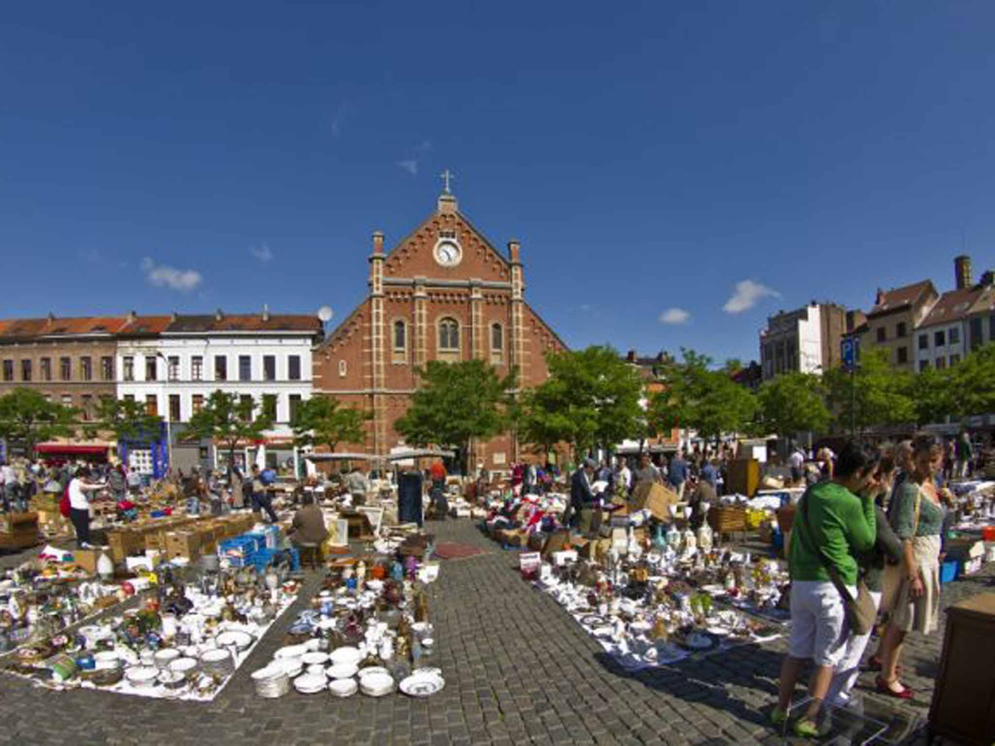 Market force: Place du Jeu de Balle, which features in 'Tintin'