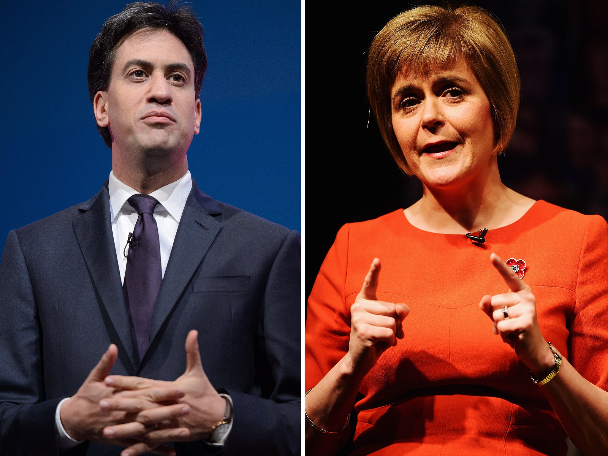 Ed Miliband (left) and Nicola Sturgeon (right)