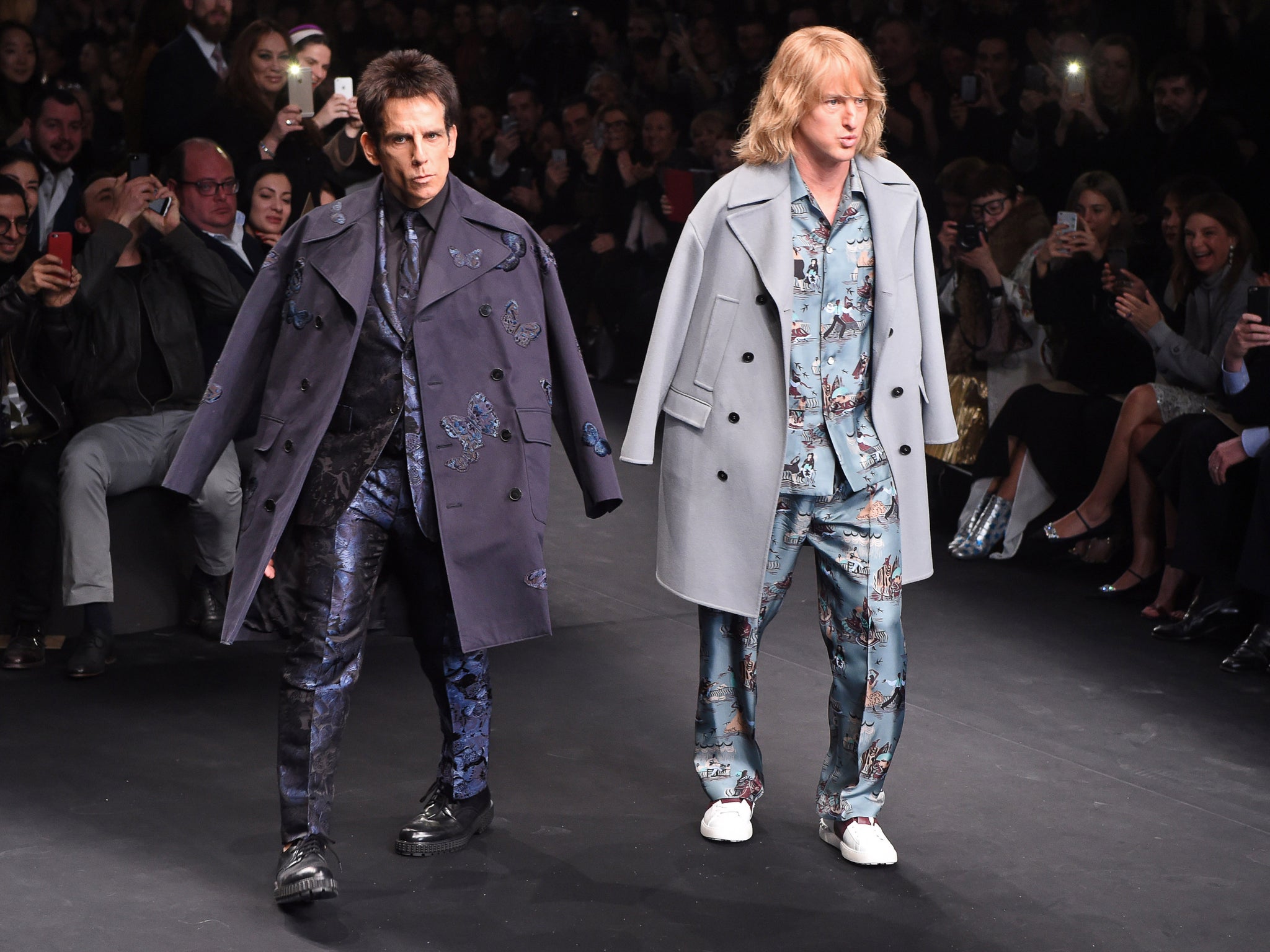 Ben Stiller and Owen Wilson on the catwalk for Valentino