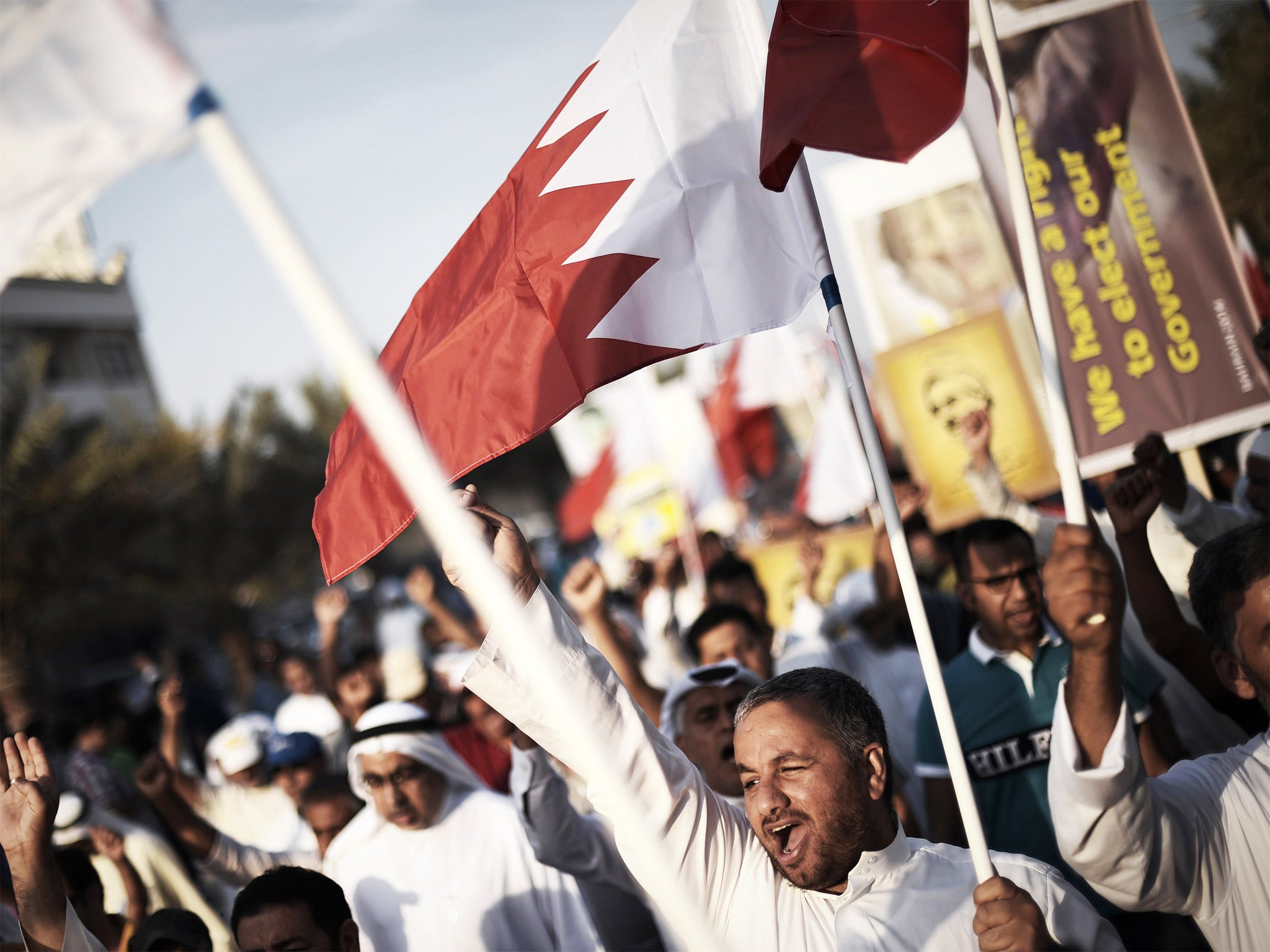 An anti-government protest in the village of Jannusan, west of Manama, last year