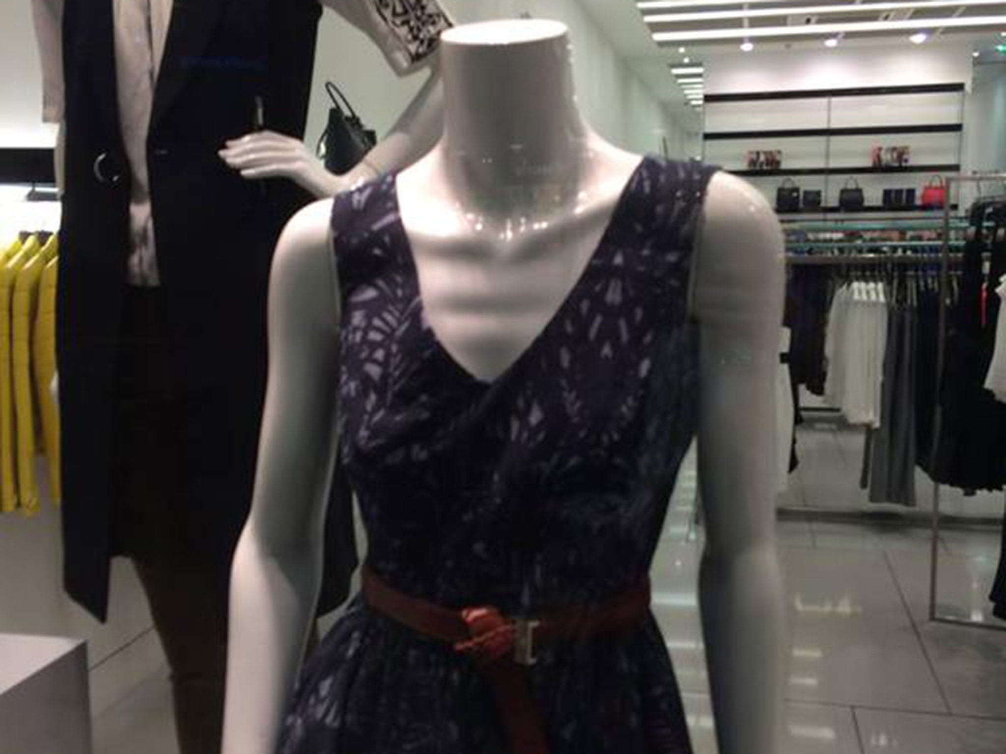 Karen Millen's mannequin with protruding ribs and collabones