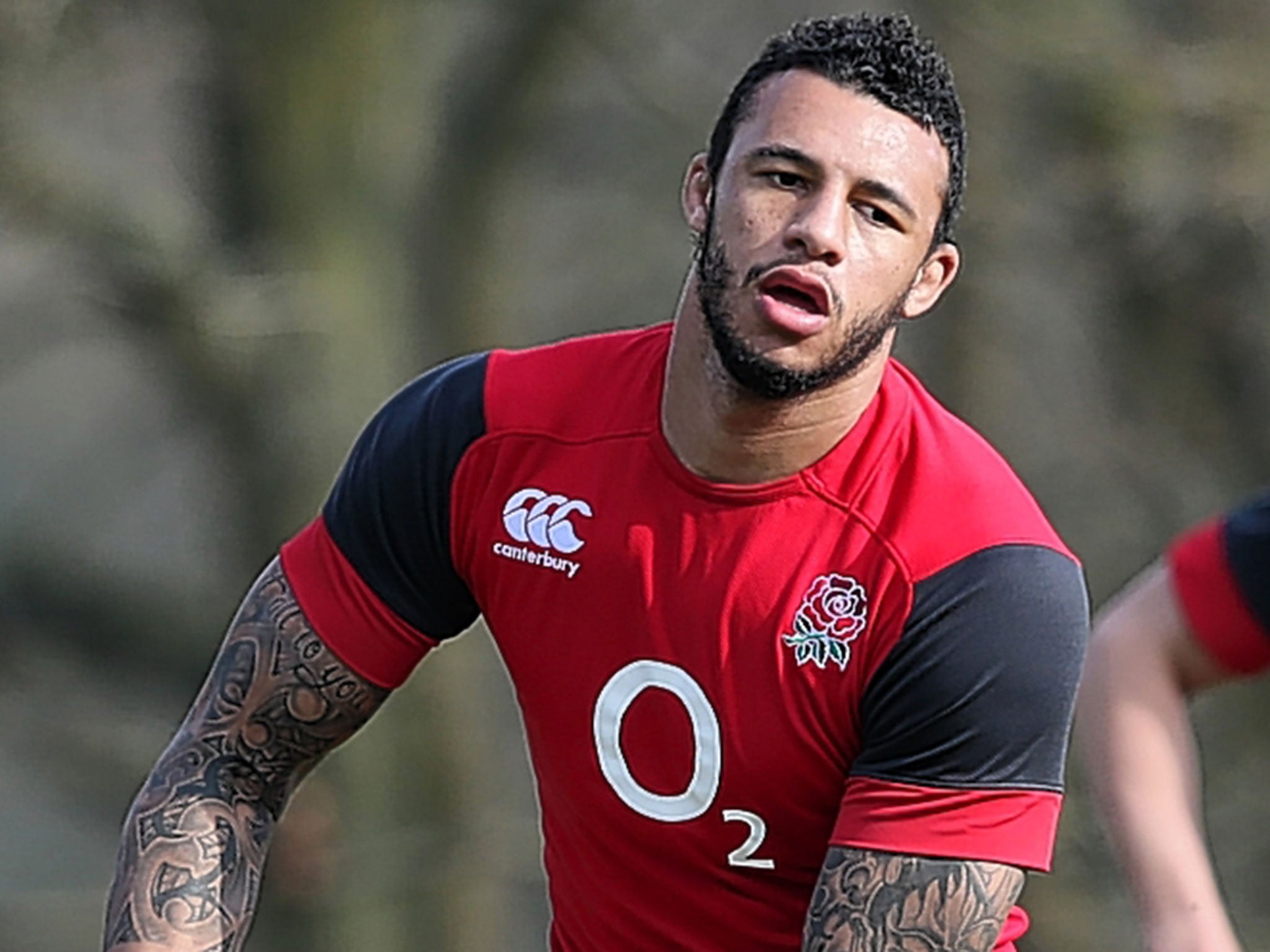 Courtney Lawes during an intense England training session