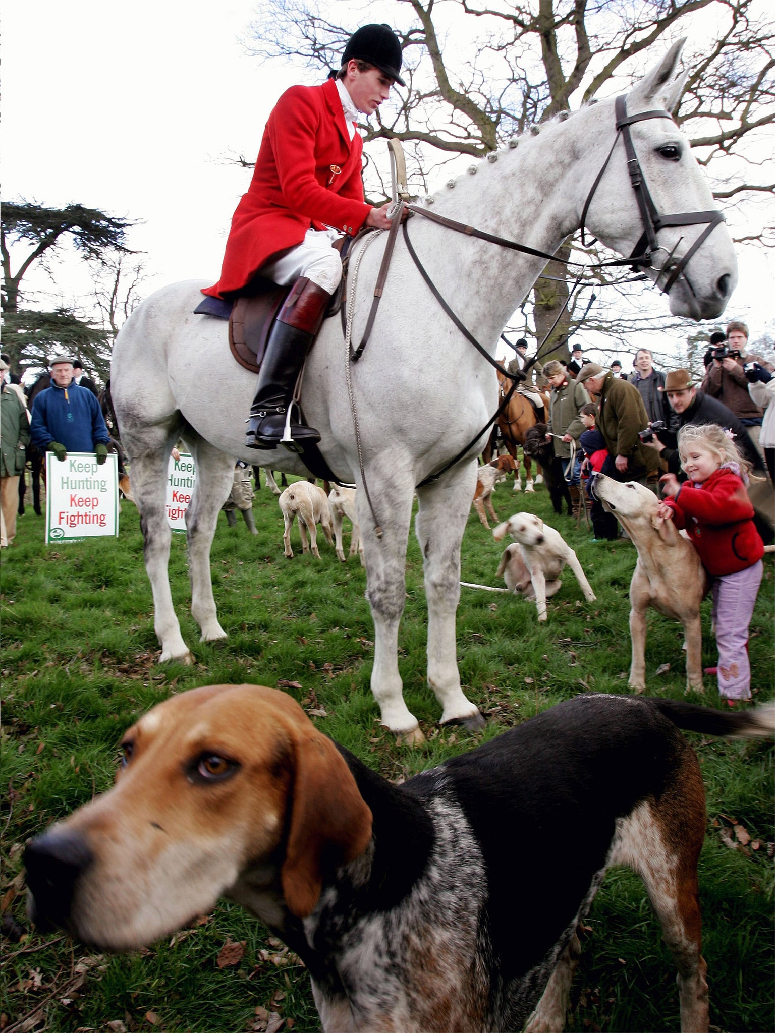 Otis Ferry leading a hunt in Shropshire in 2005 (Getty)