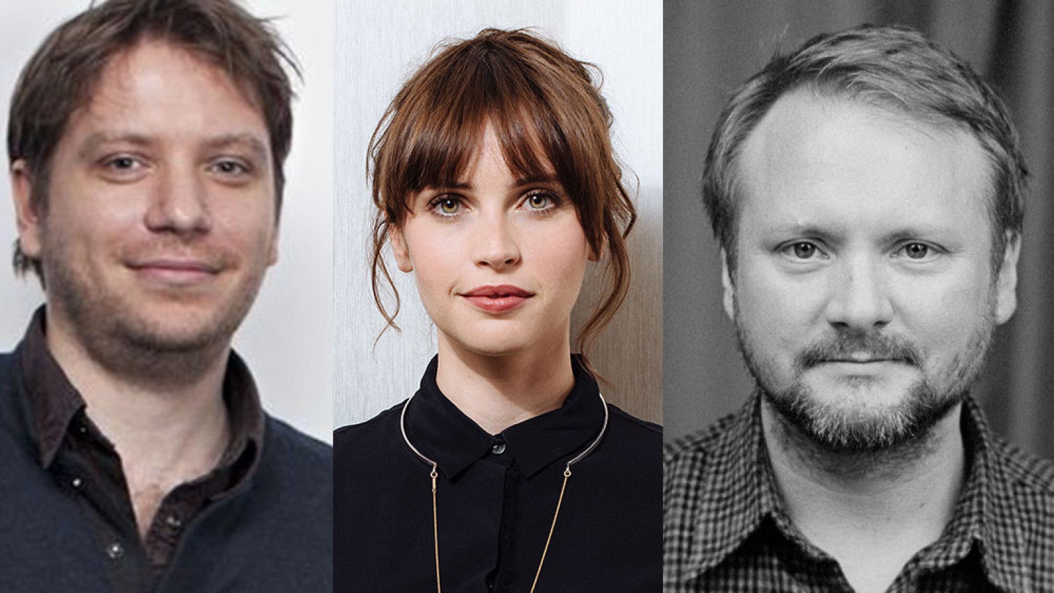 Rian Johnson, Felicity Jones and Gareth Edwards