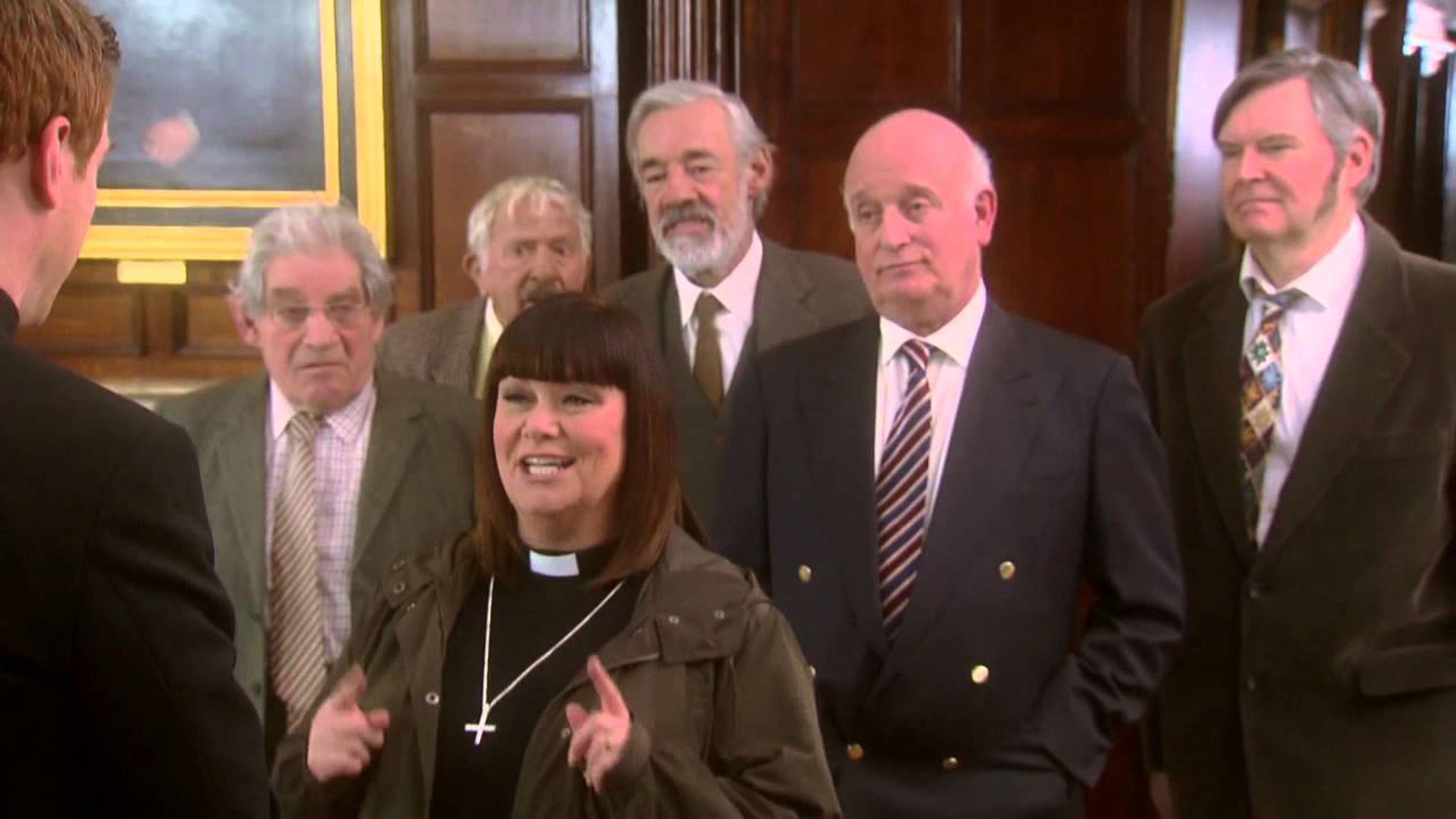 Dawn French and her merry bunch of men in The Vicar of Dibley