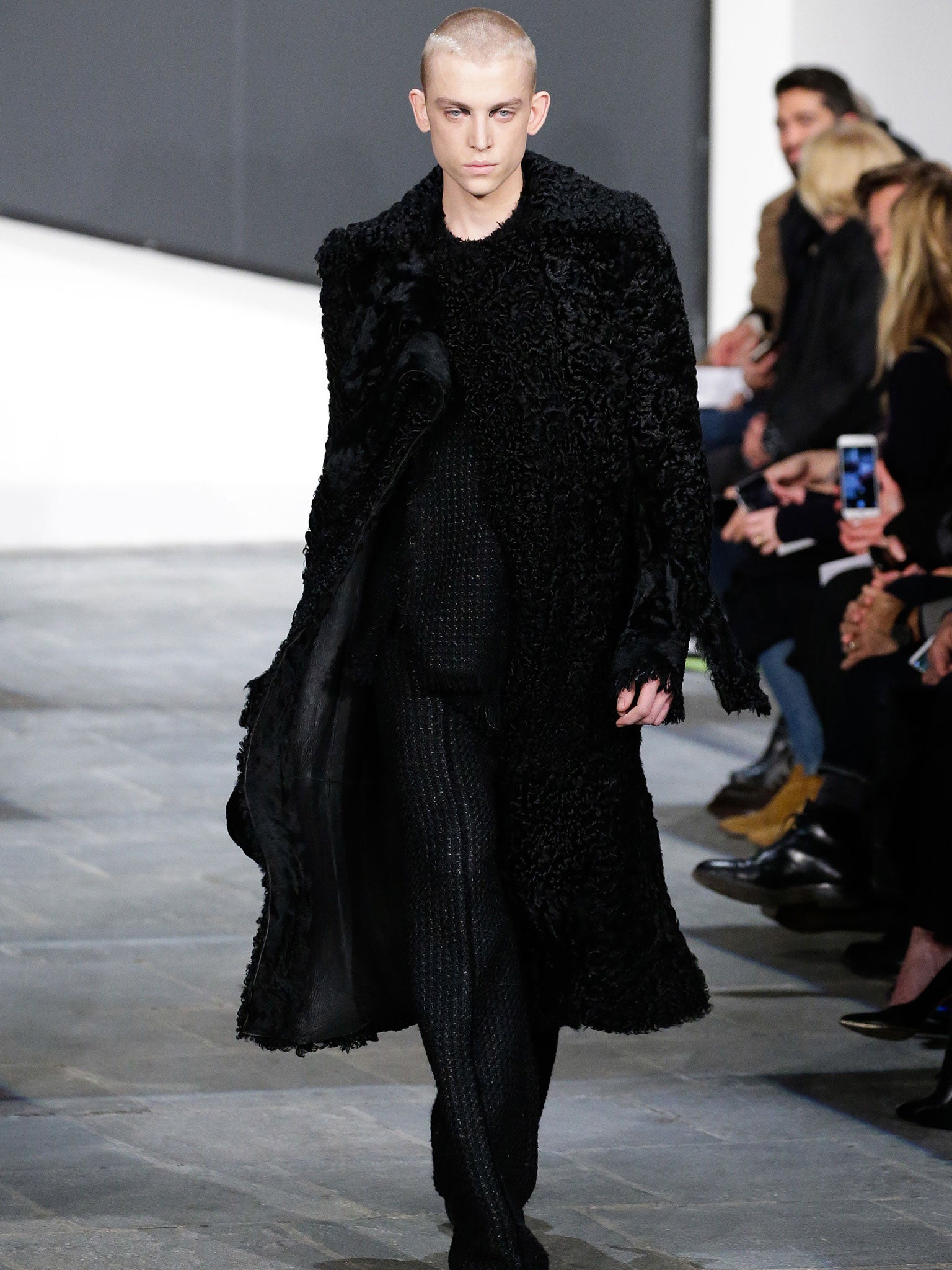 Male model Jelle Haen walked Proenza Schoulder's autumnh/winter 2015 show