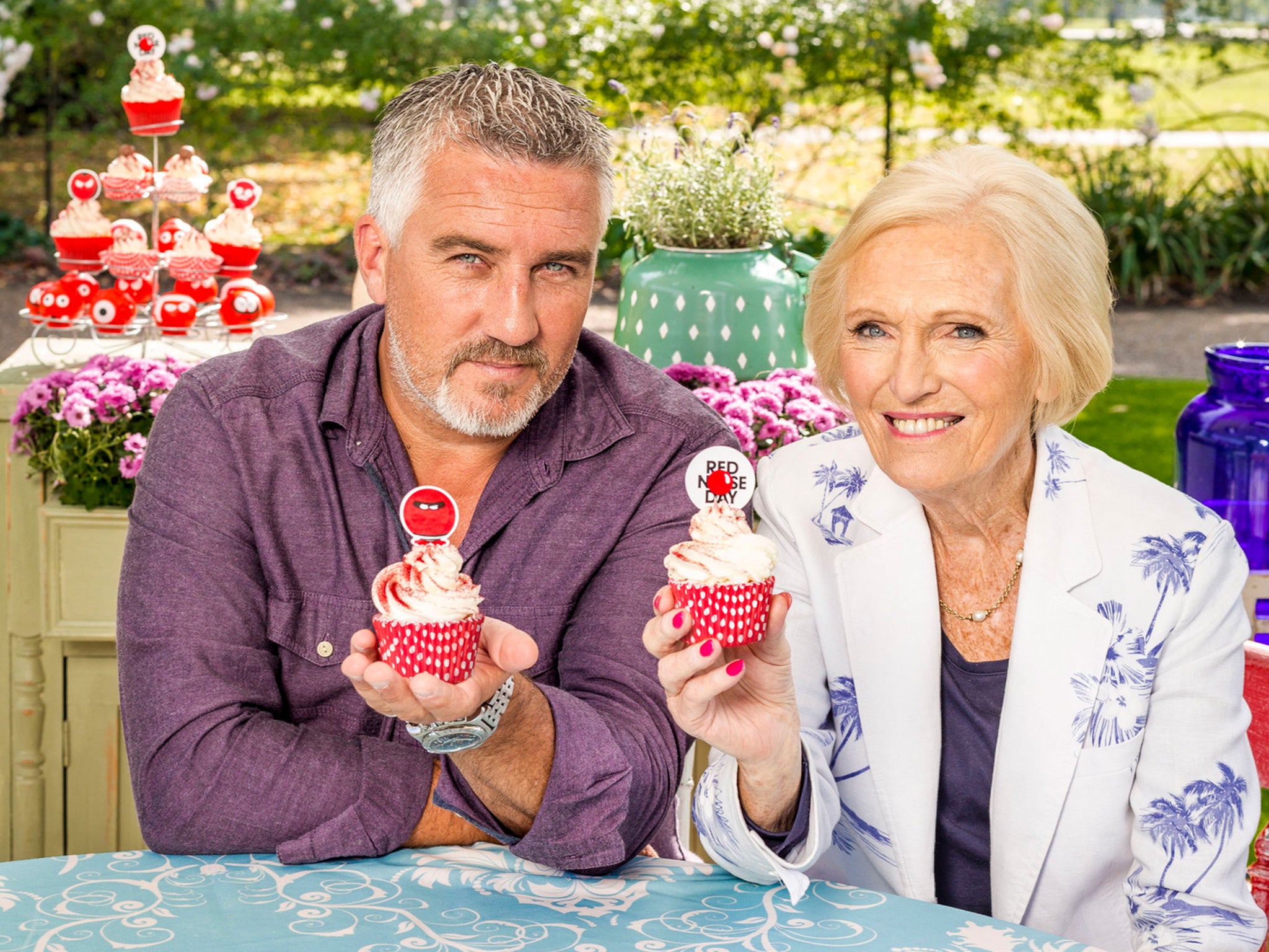 Paul Hollywood and Mary Berry, the presenters of The Great Comic Relief Bake Off 2015