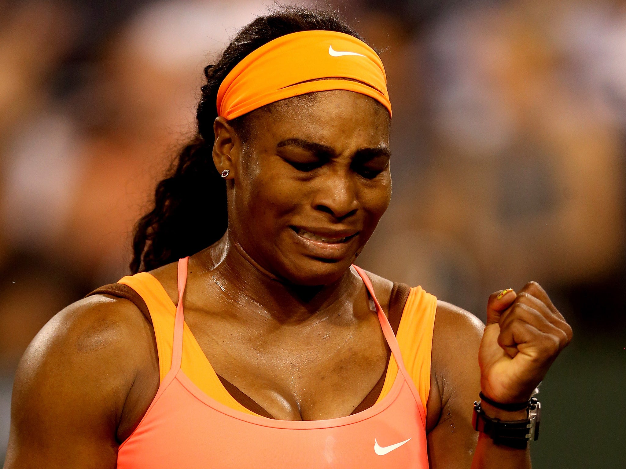 Serena was emotional during her first match