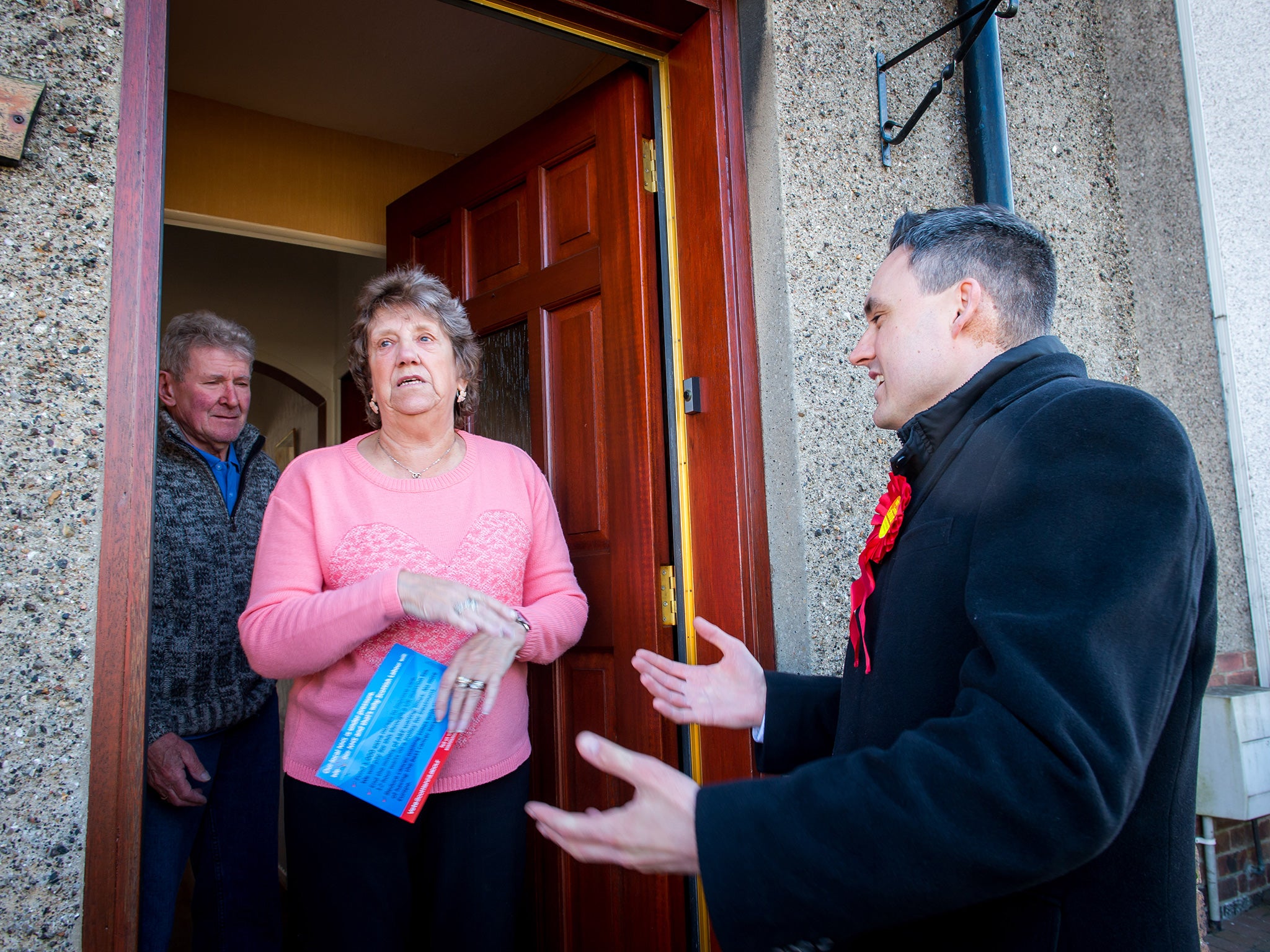 Labour's Kenny Selbie with Robert and Janet Allan