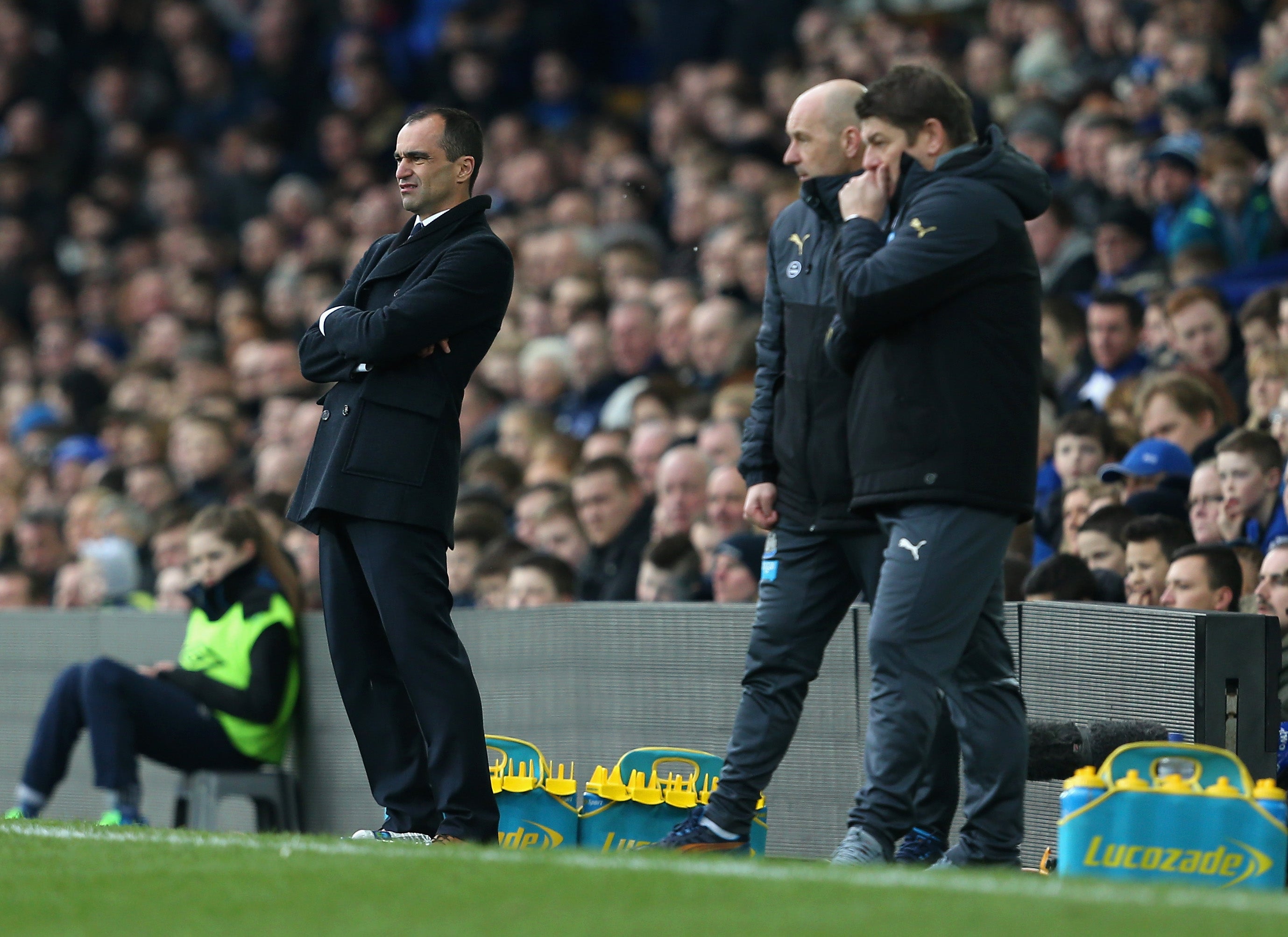 The two under-pressure bosses watch on